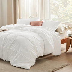 Striped Tufted Embroidered Duvet Cover Set