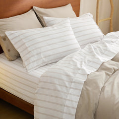 Cotton-Like Striped Sheet Set