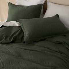 PureWoven™ Cotton Waffle Duvet Cover Set