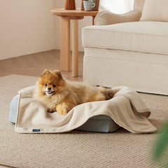 Reversible Sherpa & Microfiber Fleece Dog Blanket