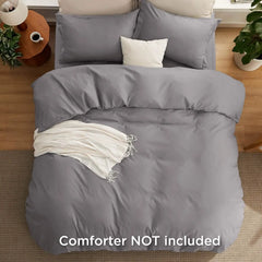 Brushed Microfiber Duvet Cover Set with Fitted Sheet