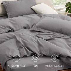 Brushed Microfiber Duvet Cover Set with Fitted Sheet