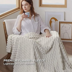 Textured Bubble Flannel Fleece Blanket