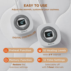 Waterproof Heated Mattress Pad with Cotton Cover