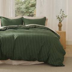 Striped Washed Cotton Duvet Cover Set