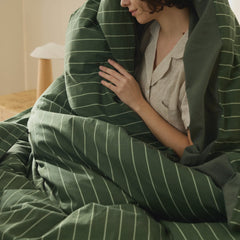 Striped Washed Cotton Duvet Cover Set