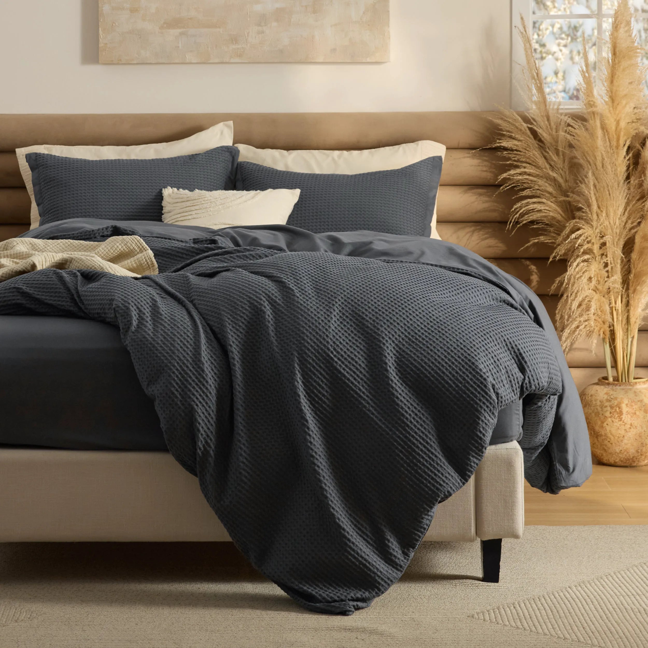 PureWoven™ Cotton Waffle Duvet Cover Set