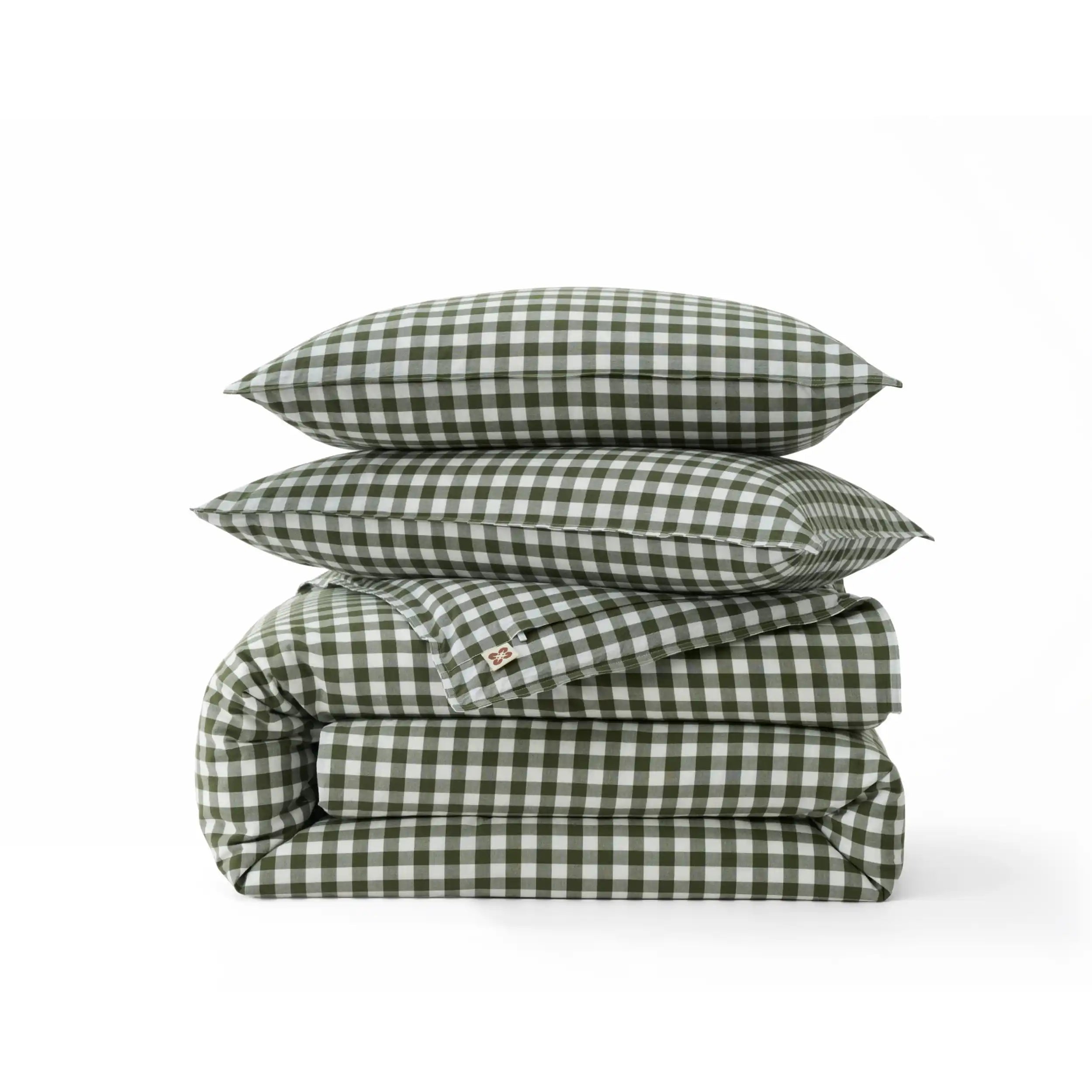 PureWoven™ Washed Cotton Gingham Duvet Cover Set