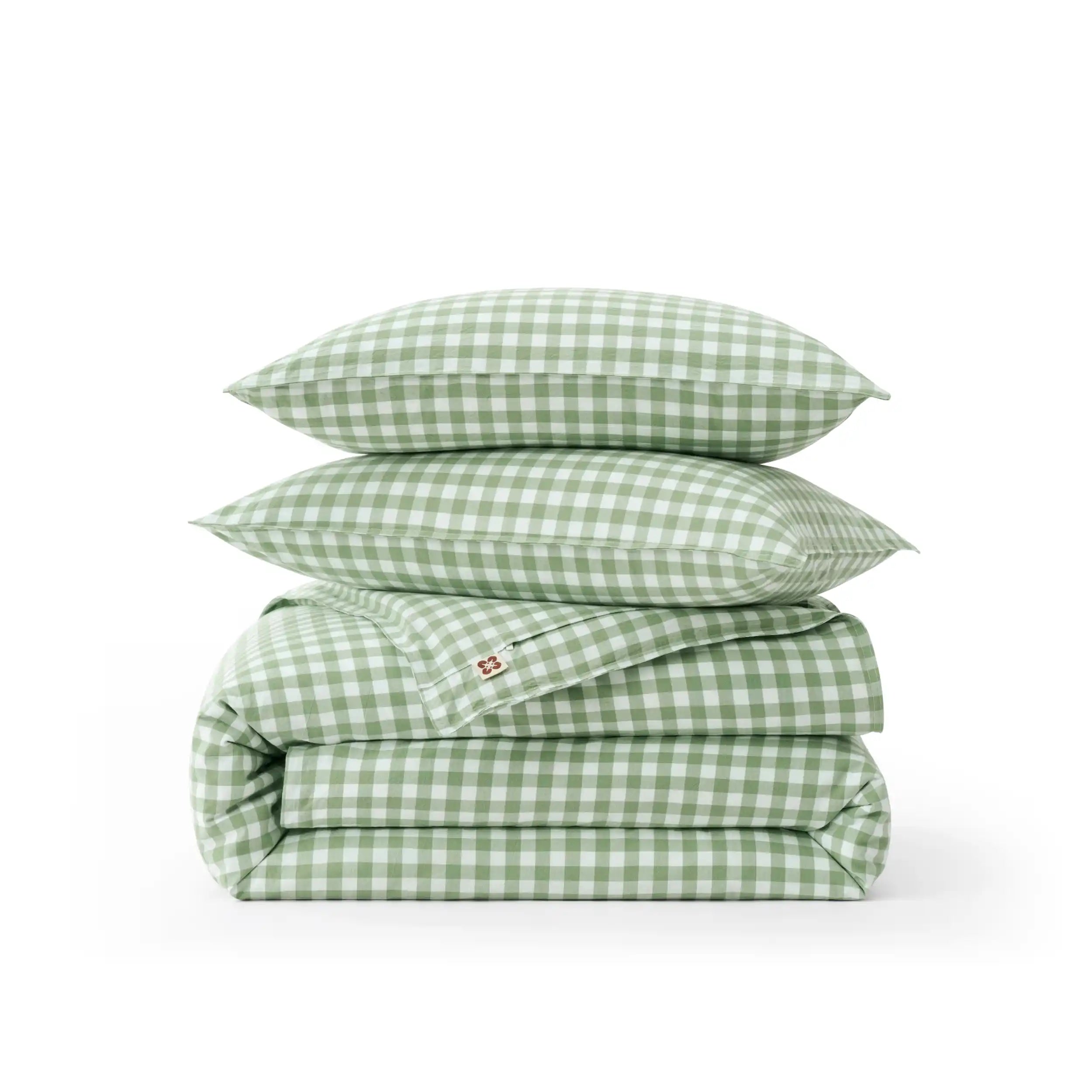 PureWoven™ Washed Cotton Gingham Duvet Cover Set