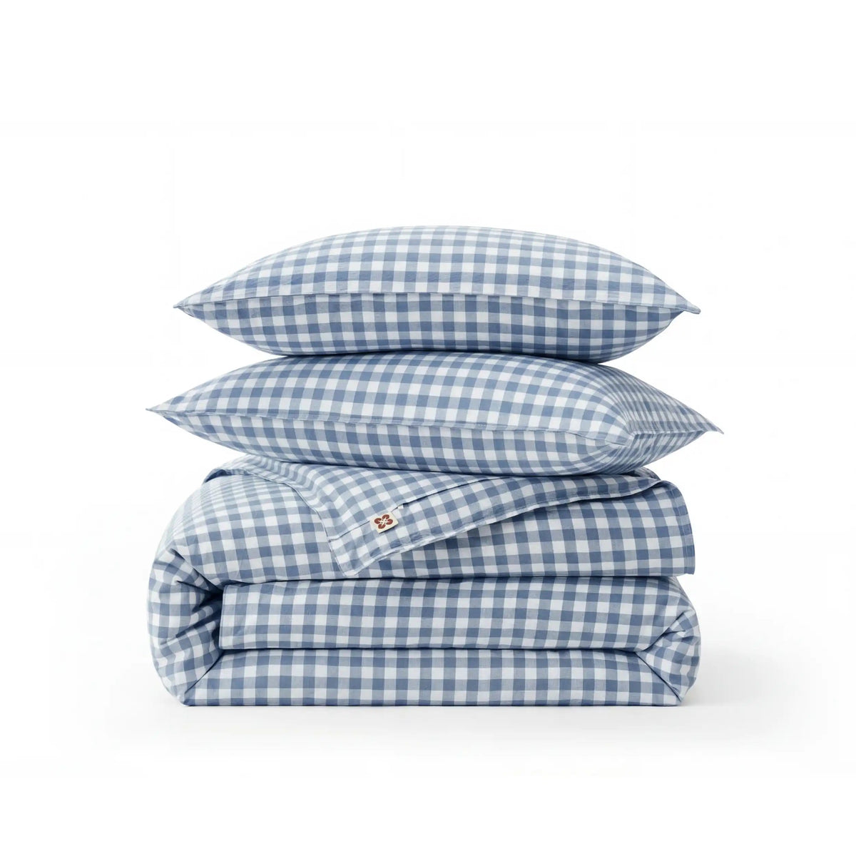 PureWoven™ Washed Cotton Gingham Duvet Cover Set