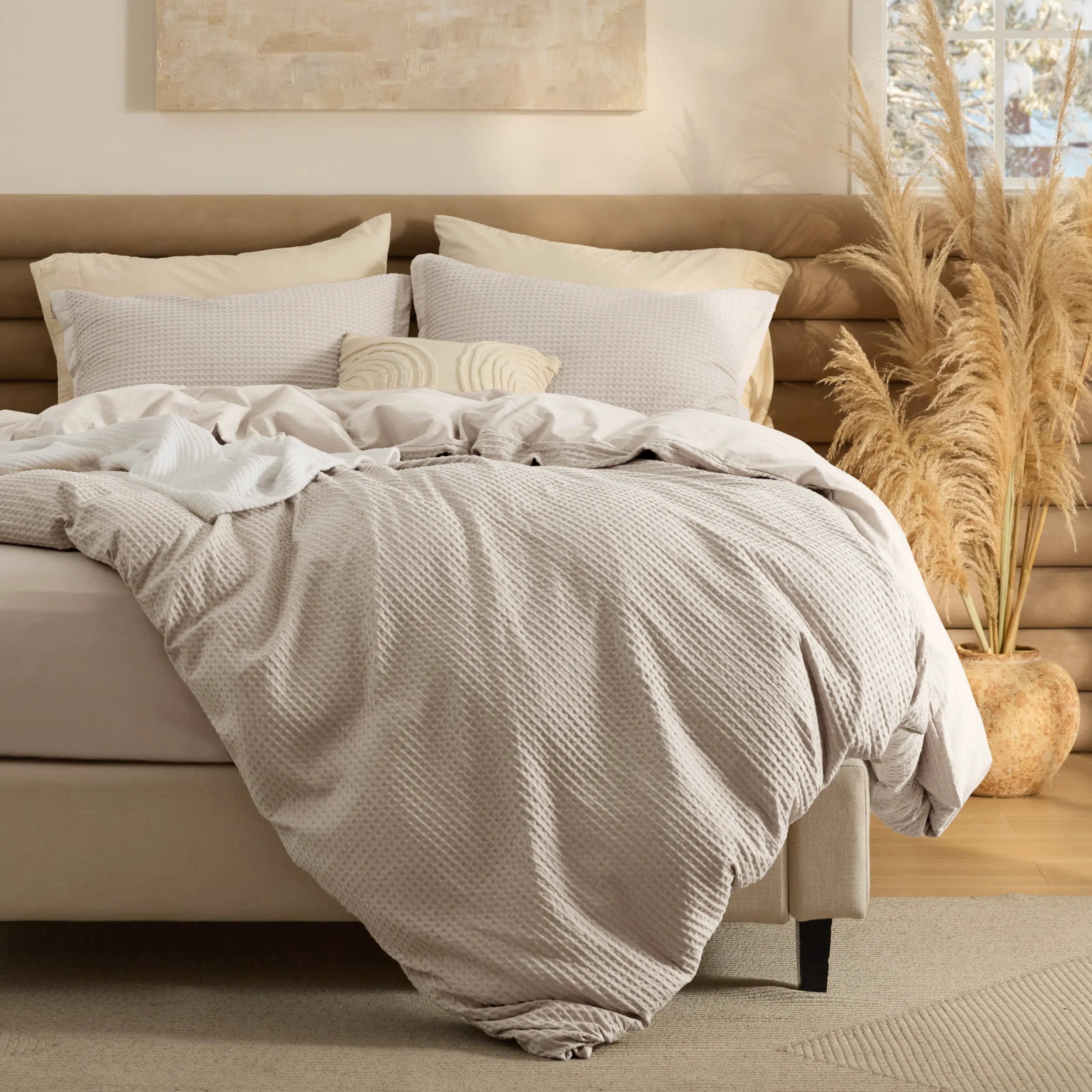 PureWoven™ Cotton Waffle Duvet Cover Set