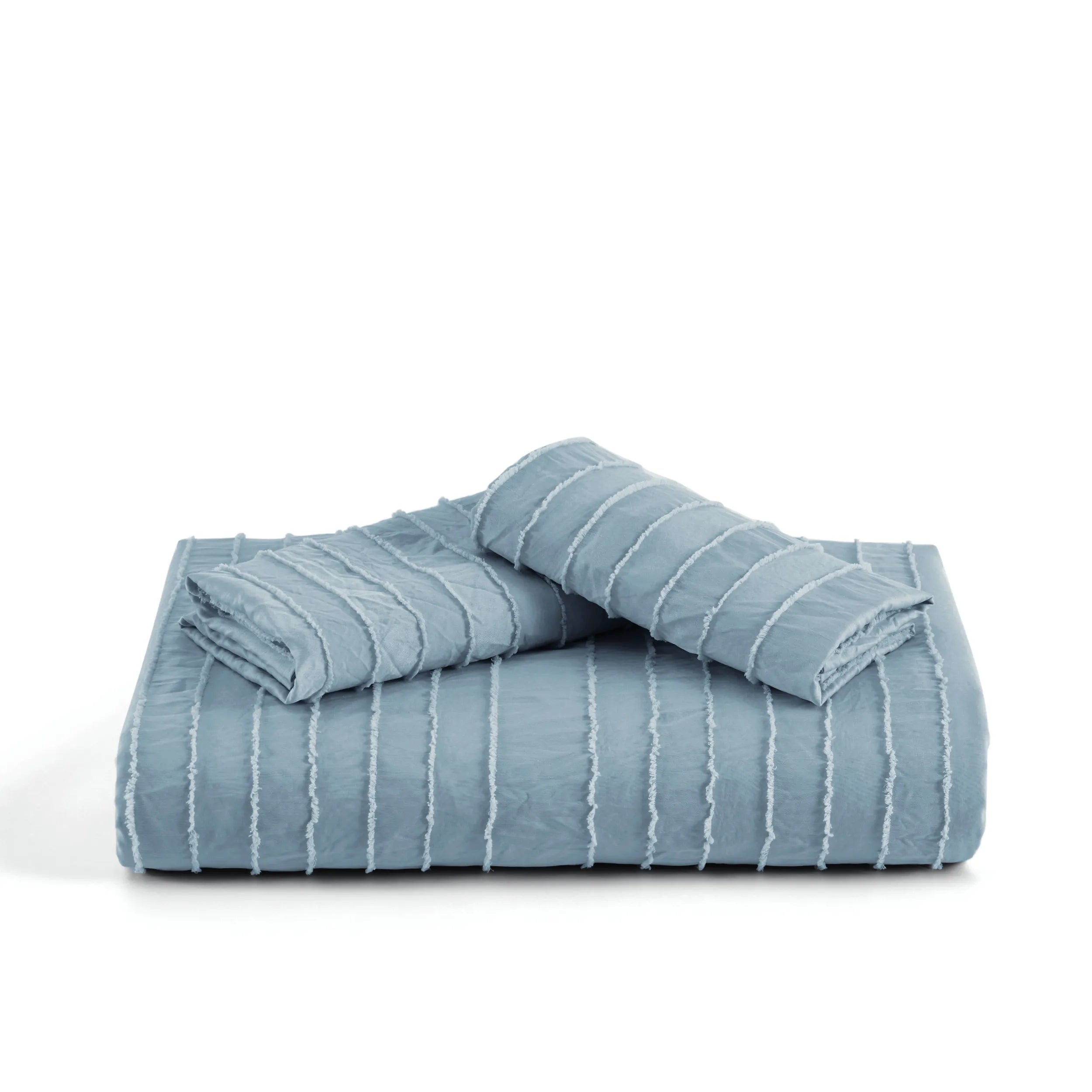 Striped Tufted Embroidery Duvet Cover Set