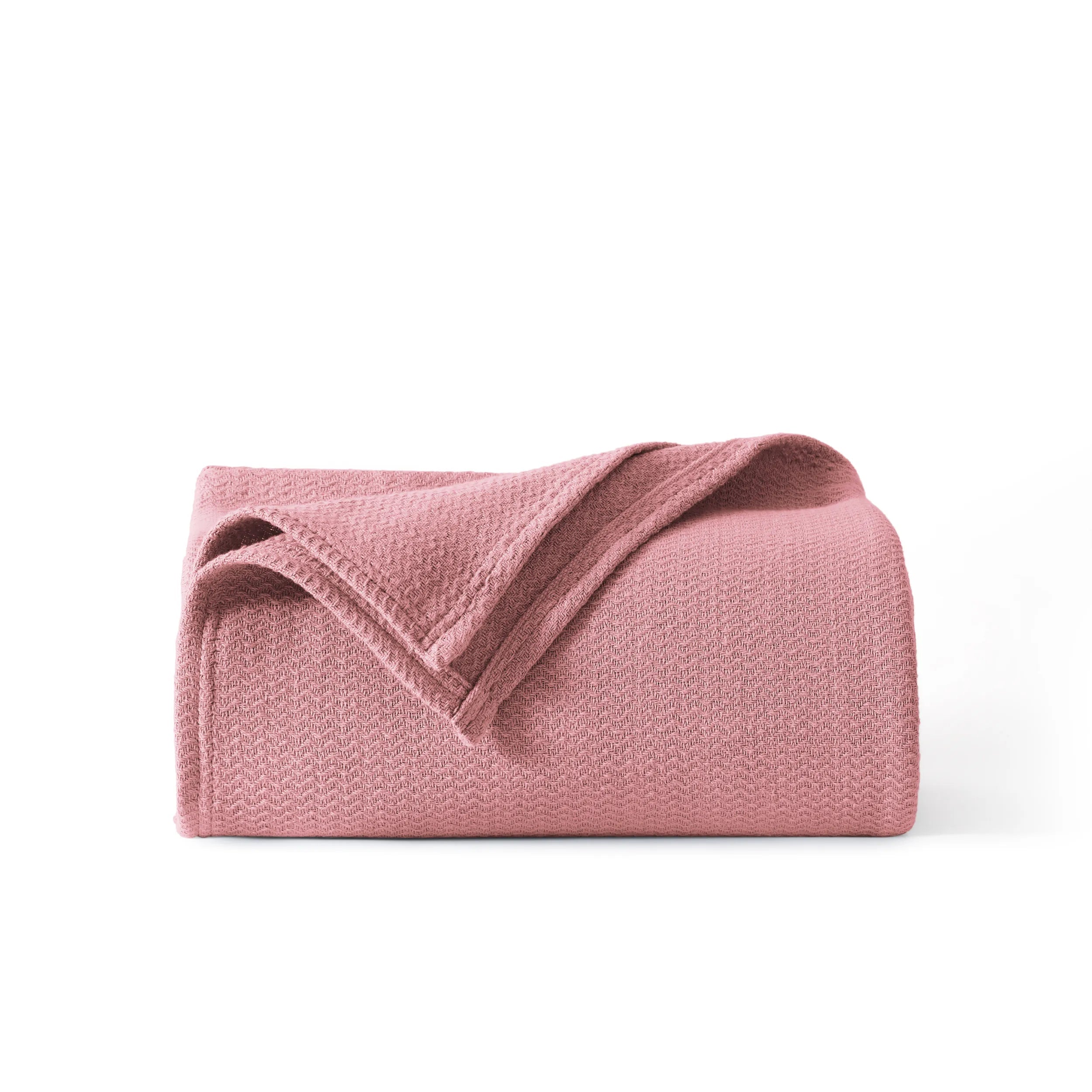 100% Cotton Herringbone Woven Blanket
