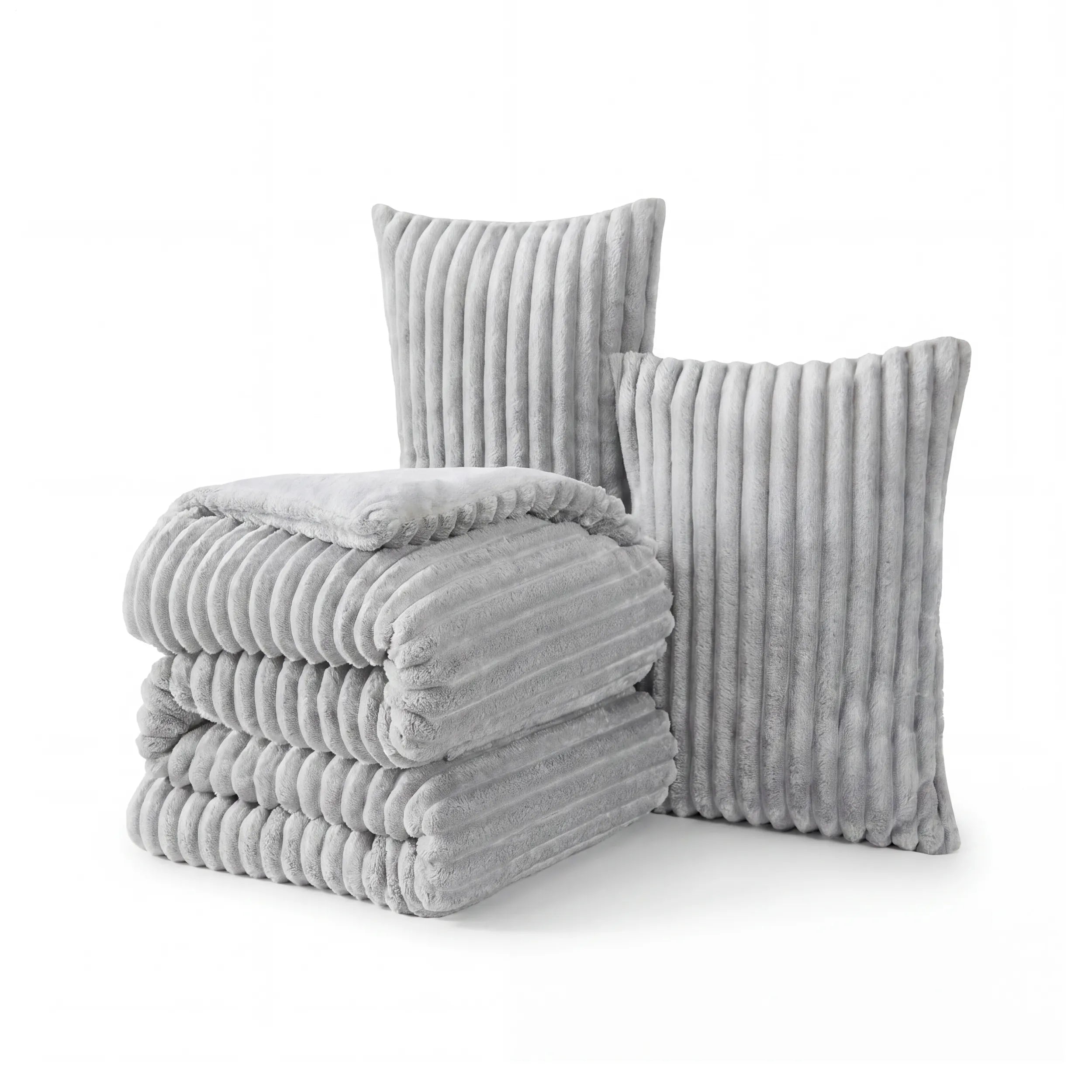 Striped Flannel Comforter Set