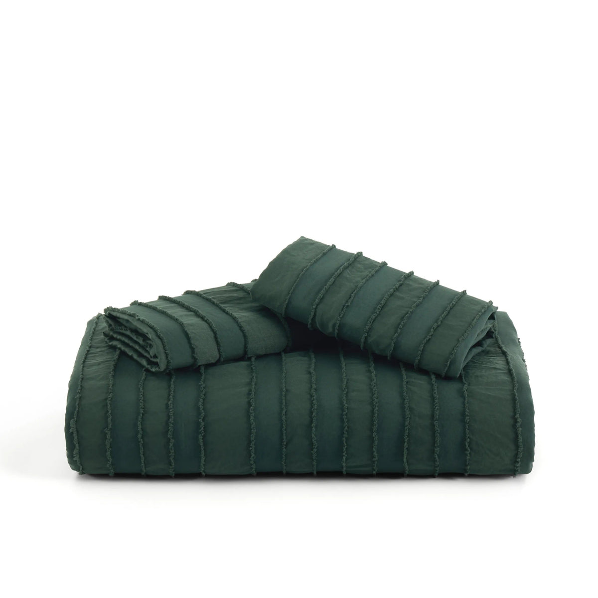 Striped Tufted Embroidery Duvet Cover Set