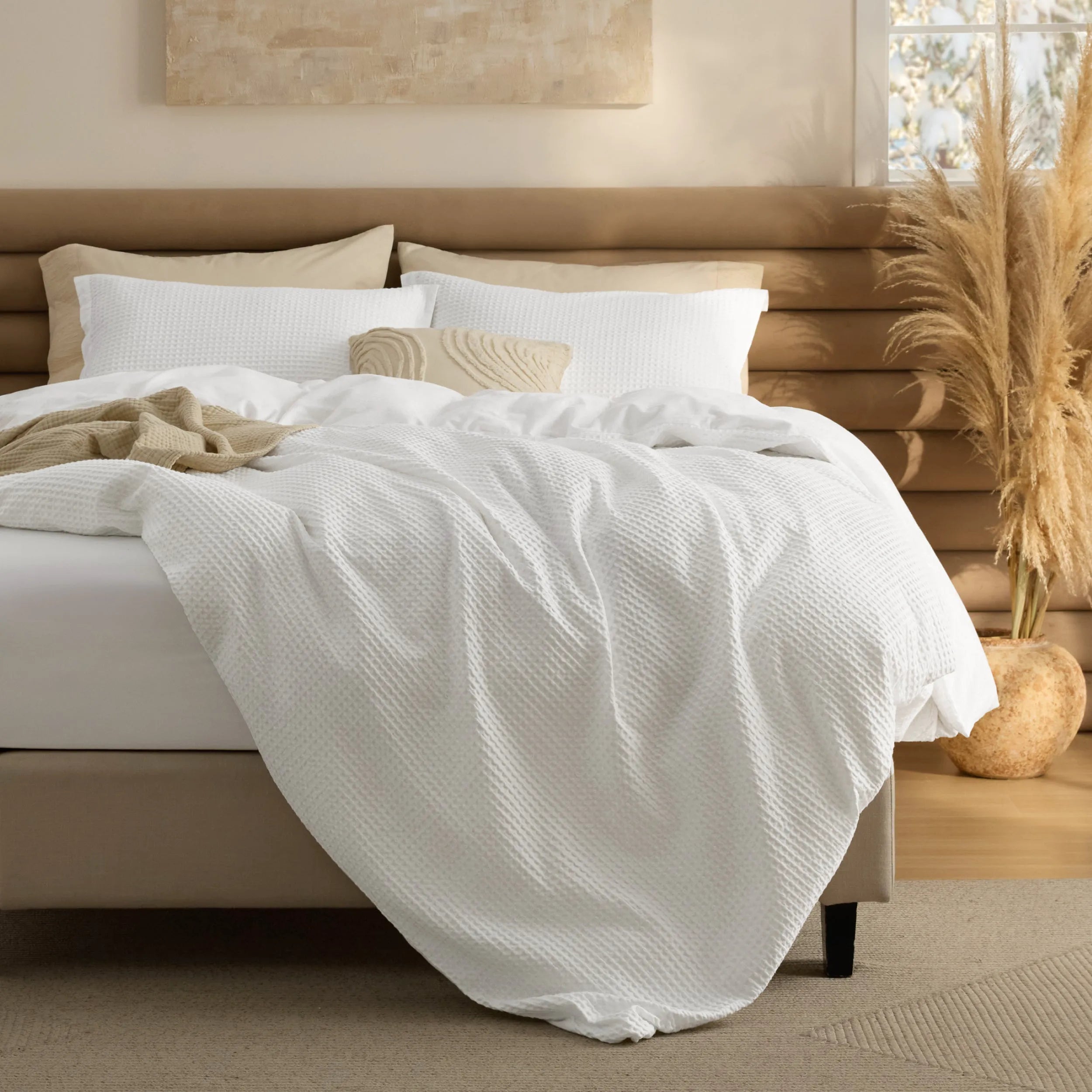 PureWoven™ Cotton Waffle Duvet Cover Set