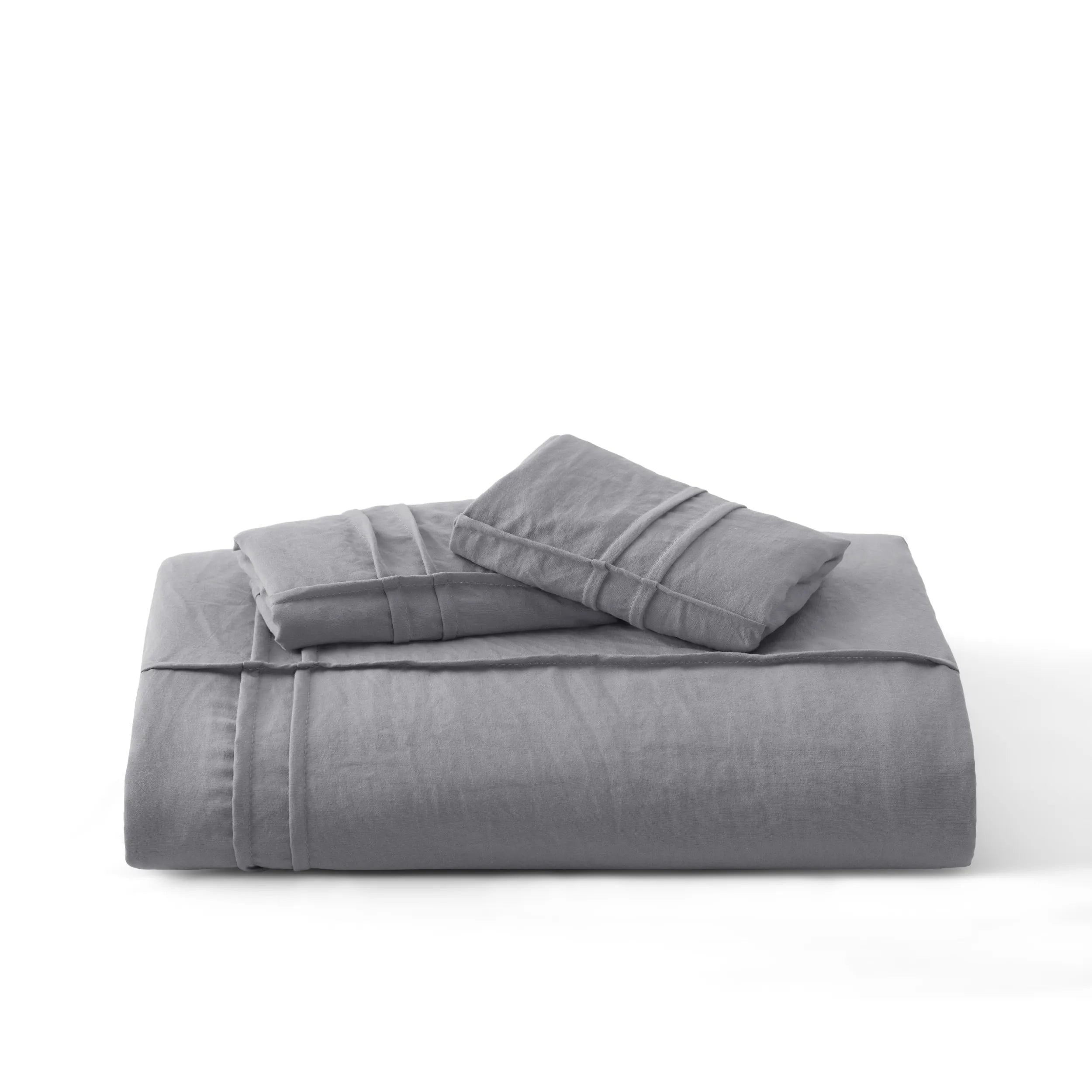 Striped Tufted Embroidered Duvet Cover Set