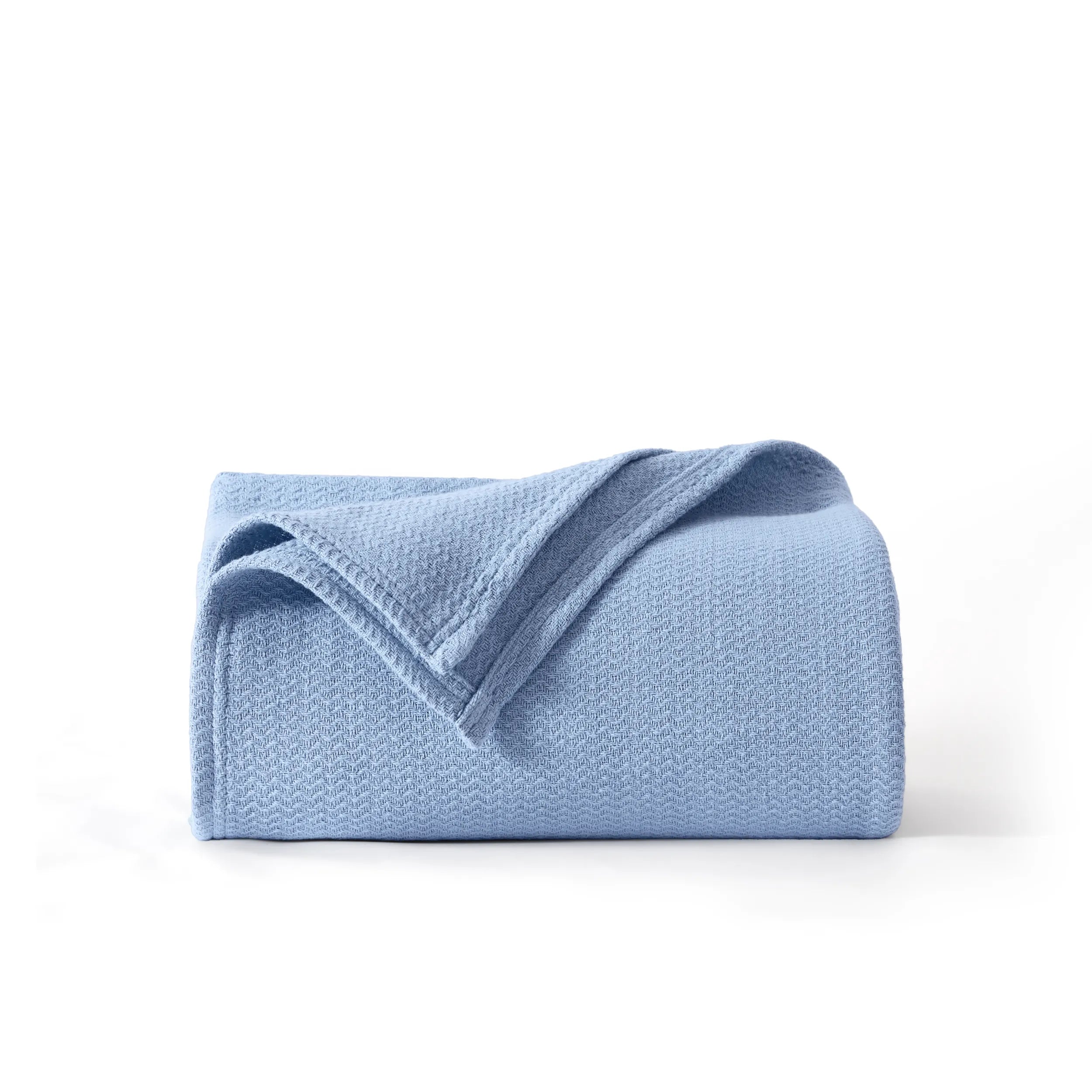 100% Cotton Herringbone Woven Blanket