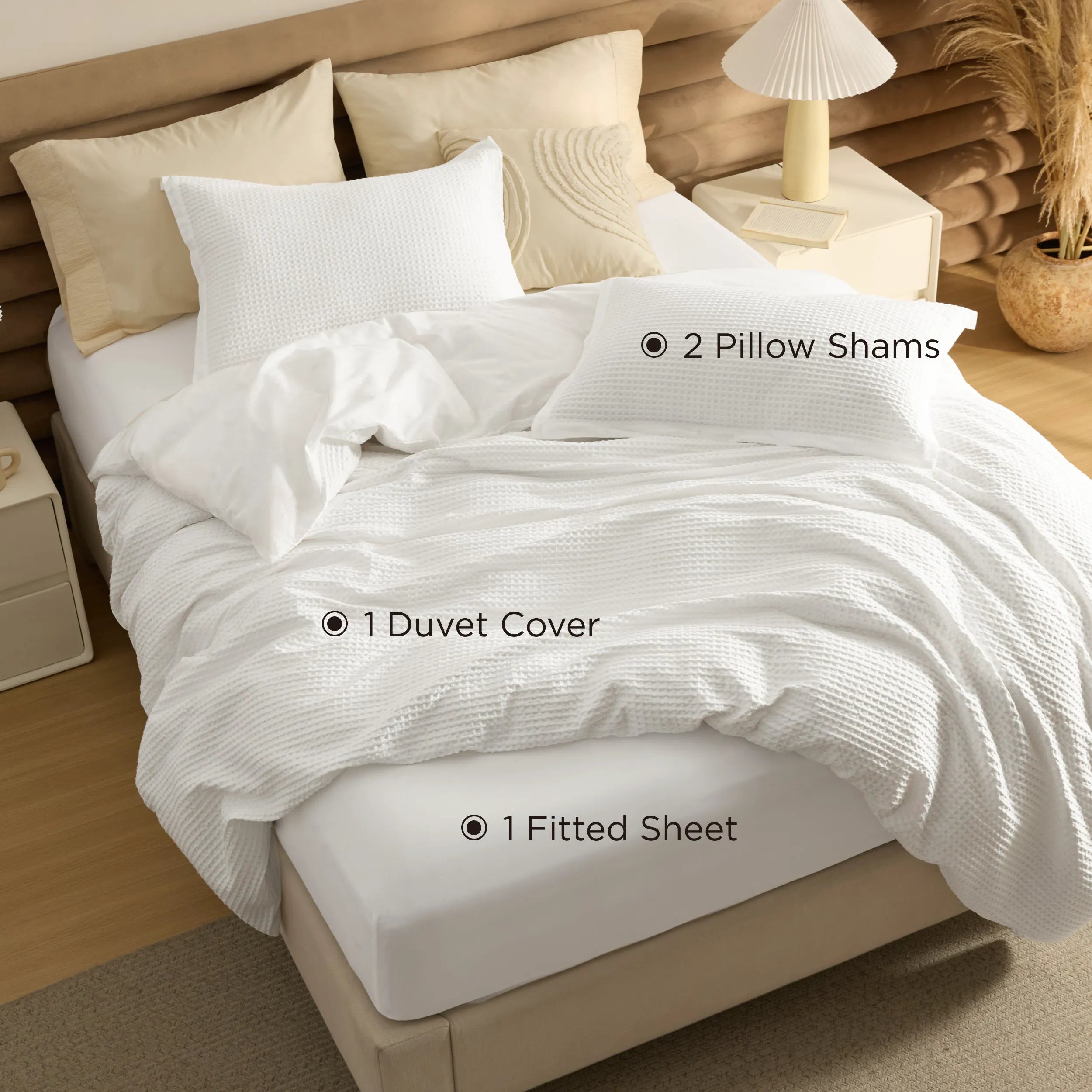 PureWoven™ Cotton Waffle Duvet Cover Set