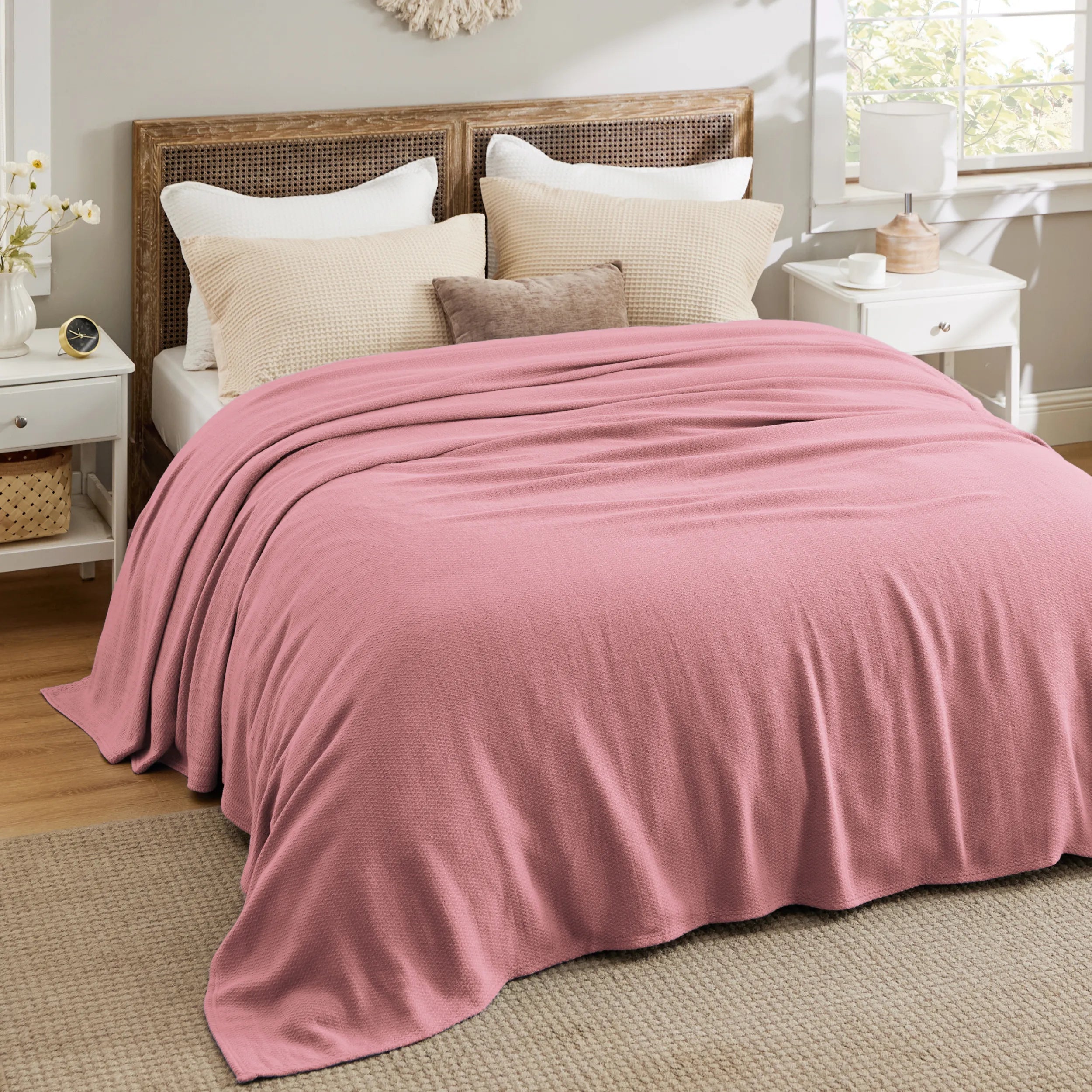 100% Cotton Herringbone Woven Blanket