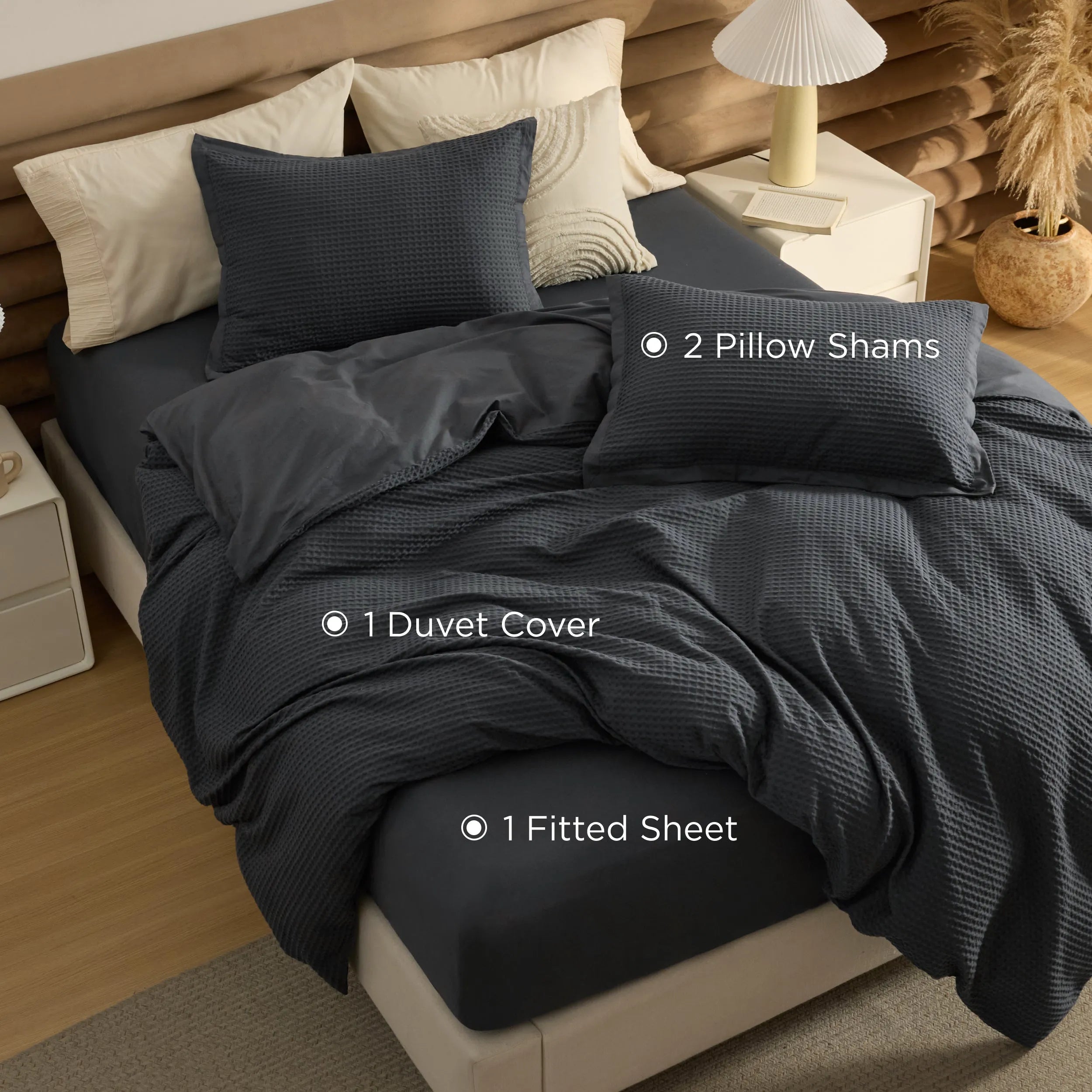 PureWoven™ Cotton Waffle Duvet Cover Set
