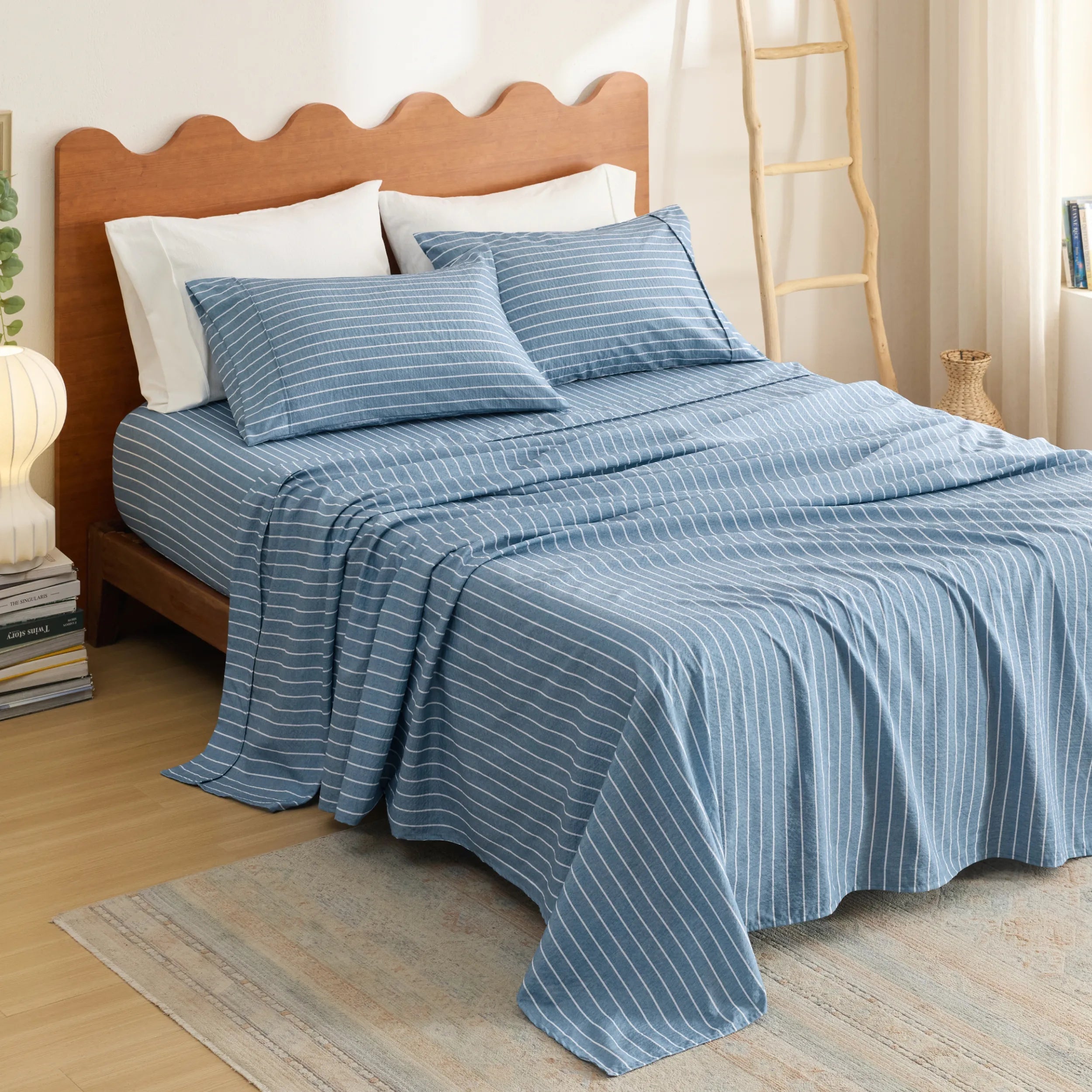 Cotton-Like Striped Sheet Set
