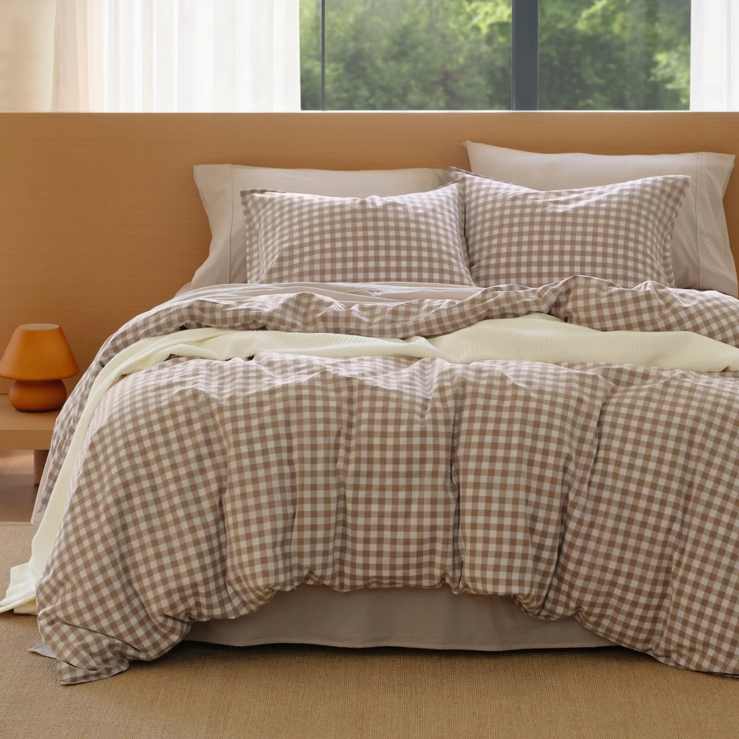PureWoven™ Washed Cotton Gingham Duvet Cover Set