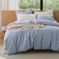 PureWoven™ Washed Cotton Gingham Duvet Cover Set