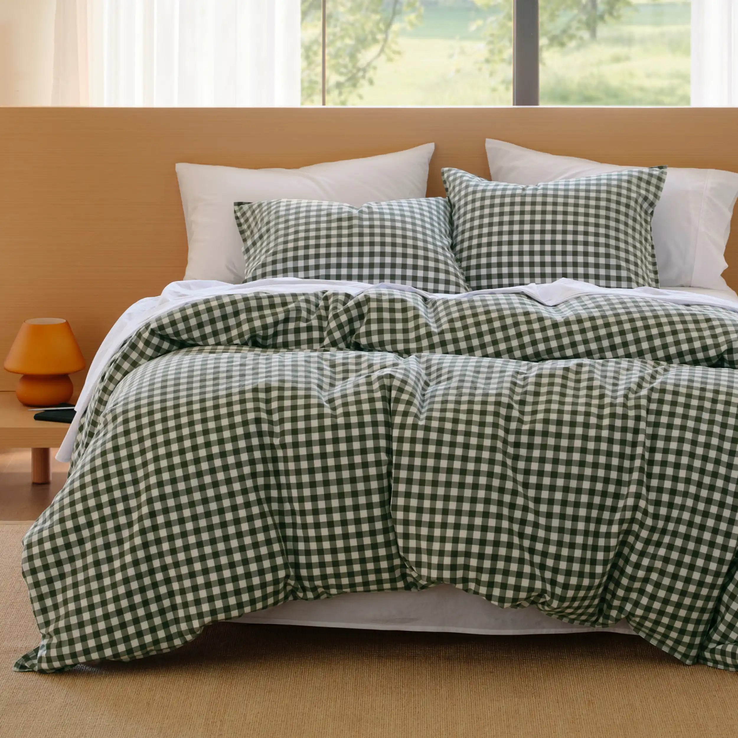 PureWoven™ Washed Cotton Gingham Duvet Cover Set