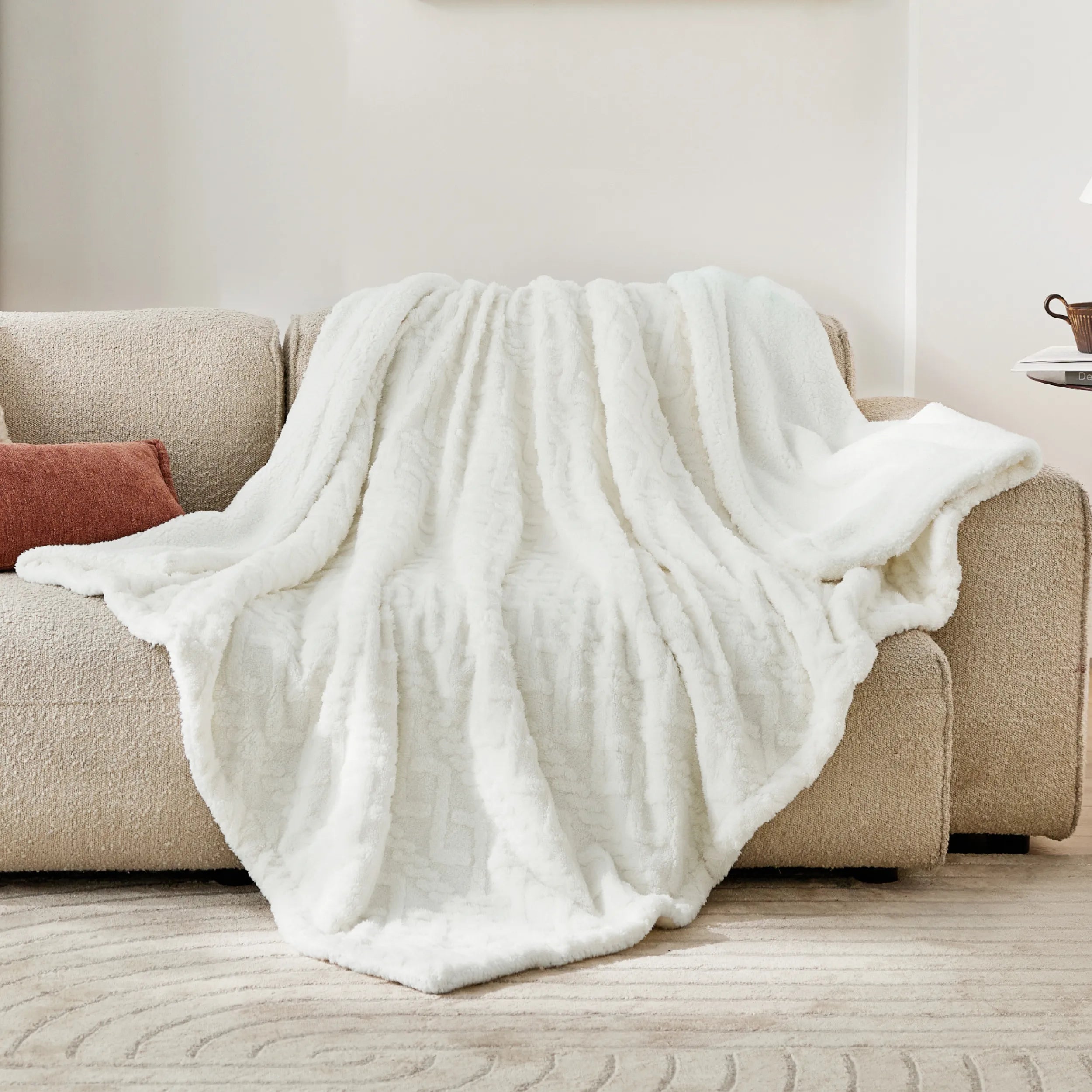 Cozy Sherpa Throw Blanket for Couch