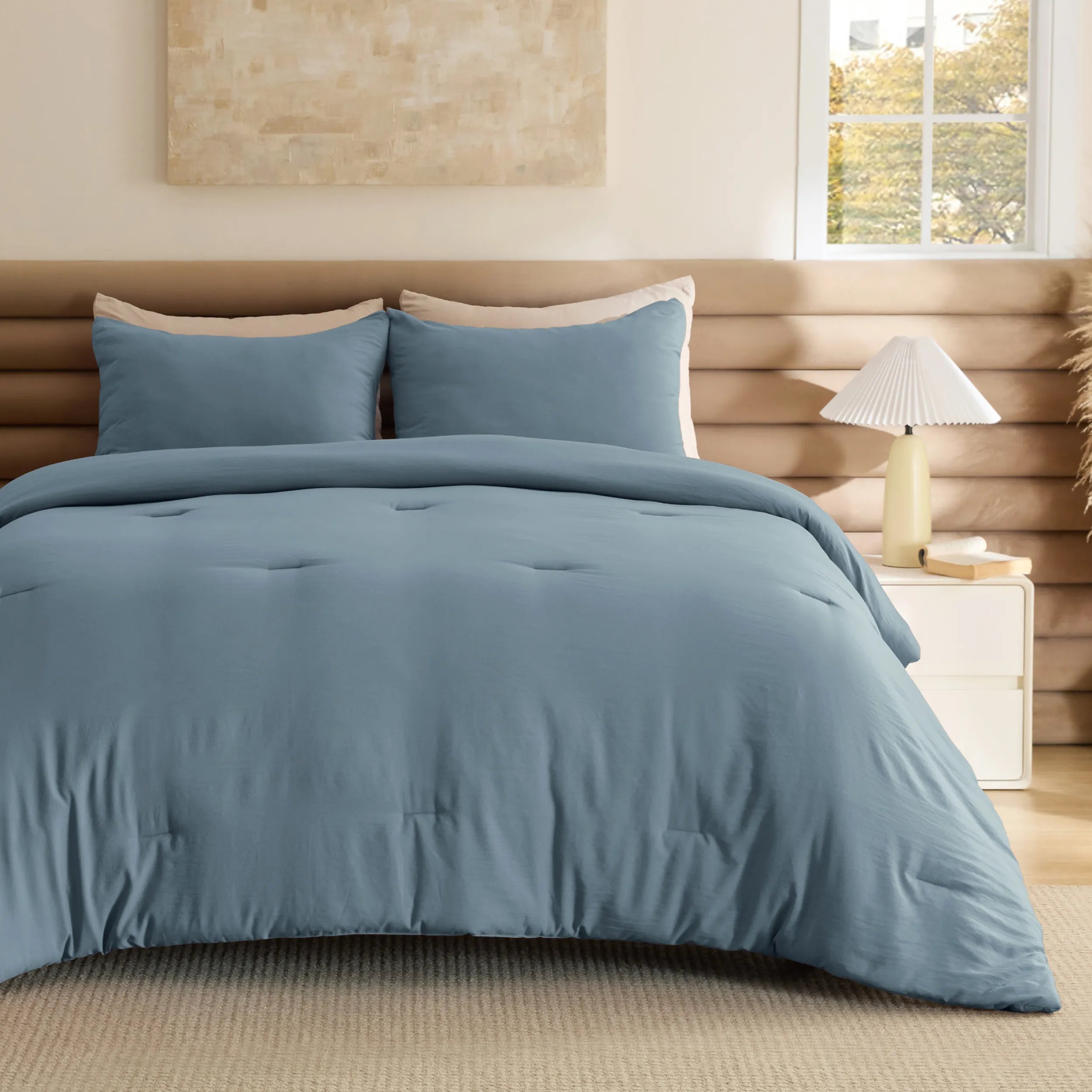 Pre-Washed Solid Comforter Set
