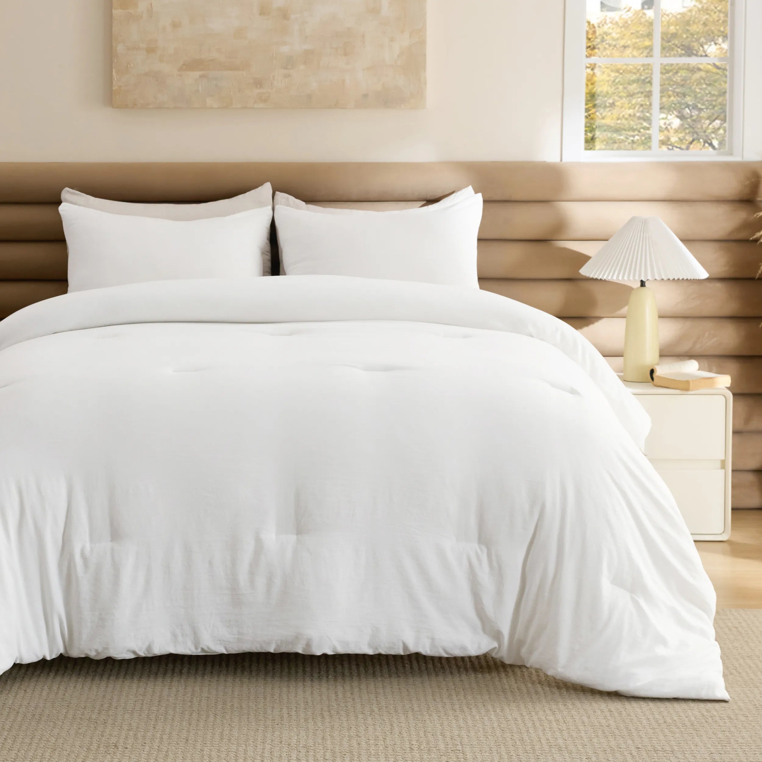 Pre-Washed Solid Comforter Set