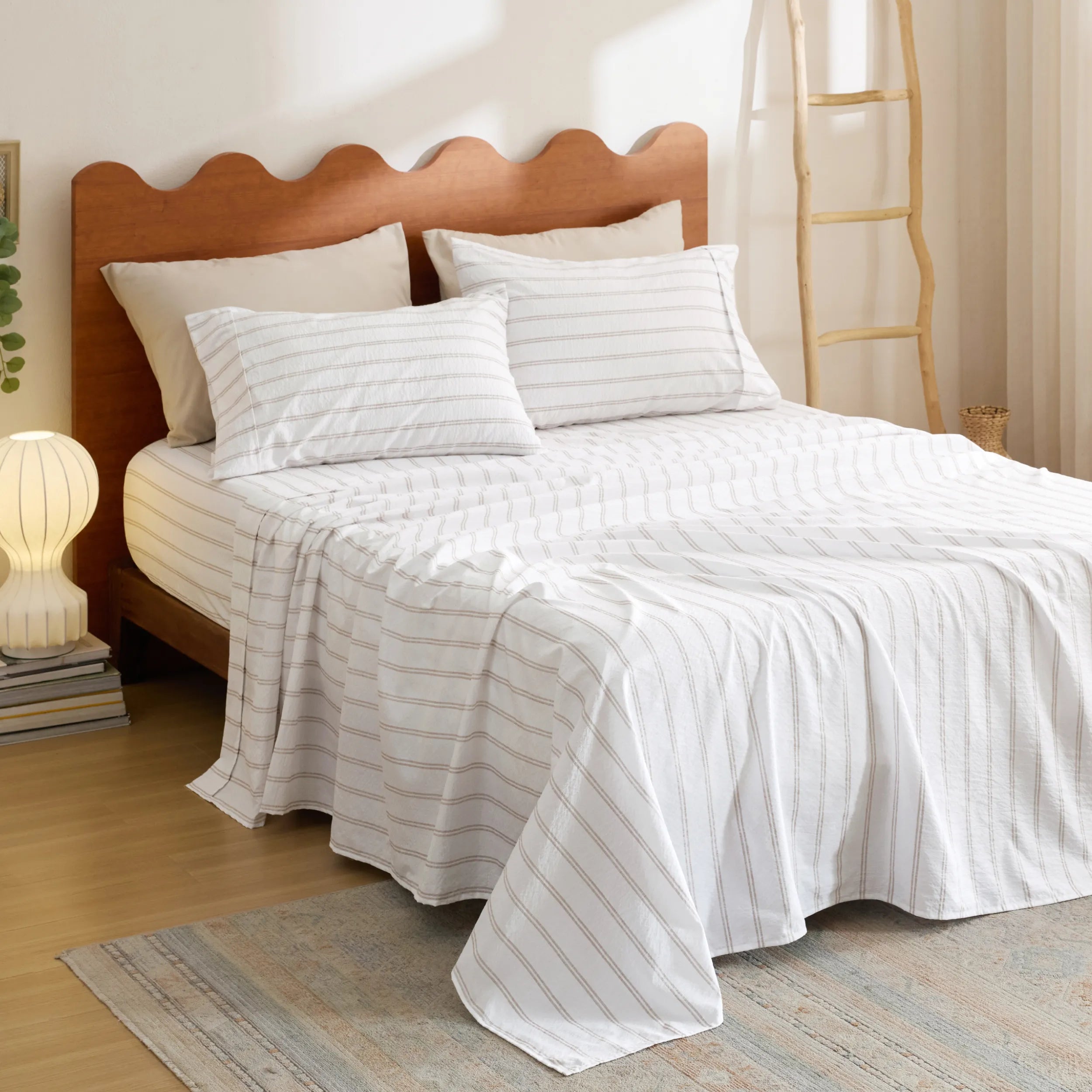 Cotton-Like Striped Sheet Set