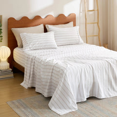 Cotton-Like Striped Sheet Set
