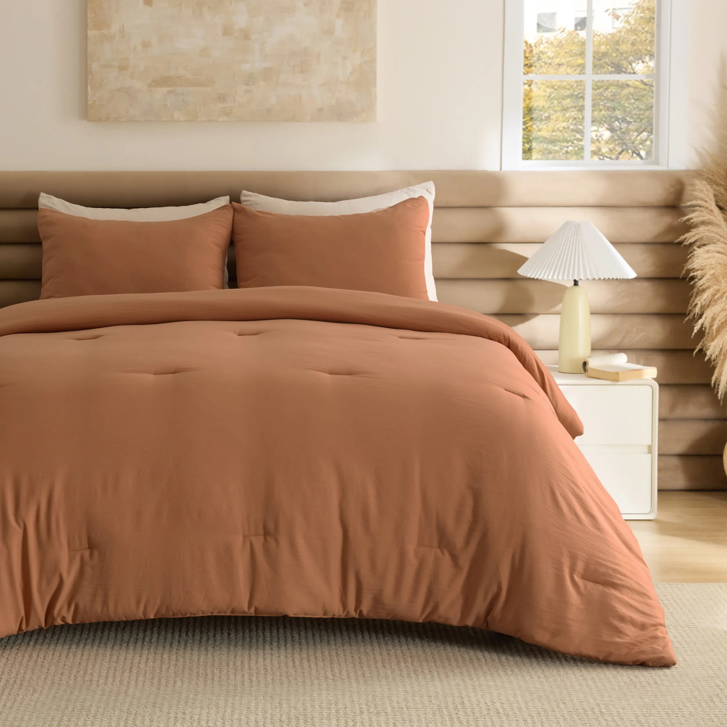 Pre-Washed Solid Comforter Set