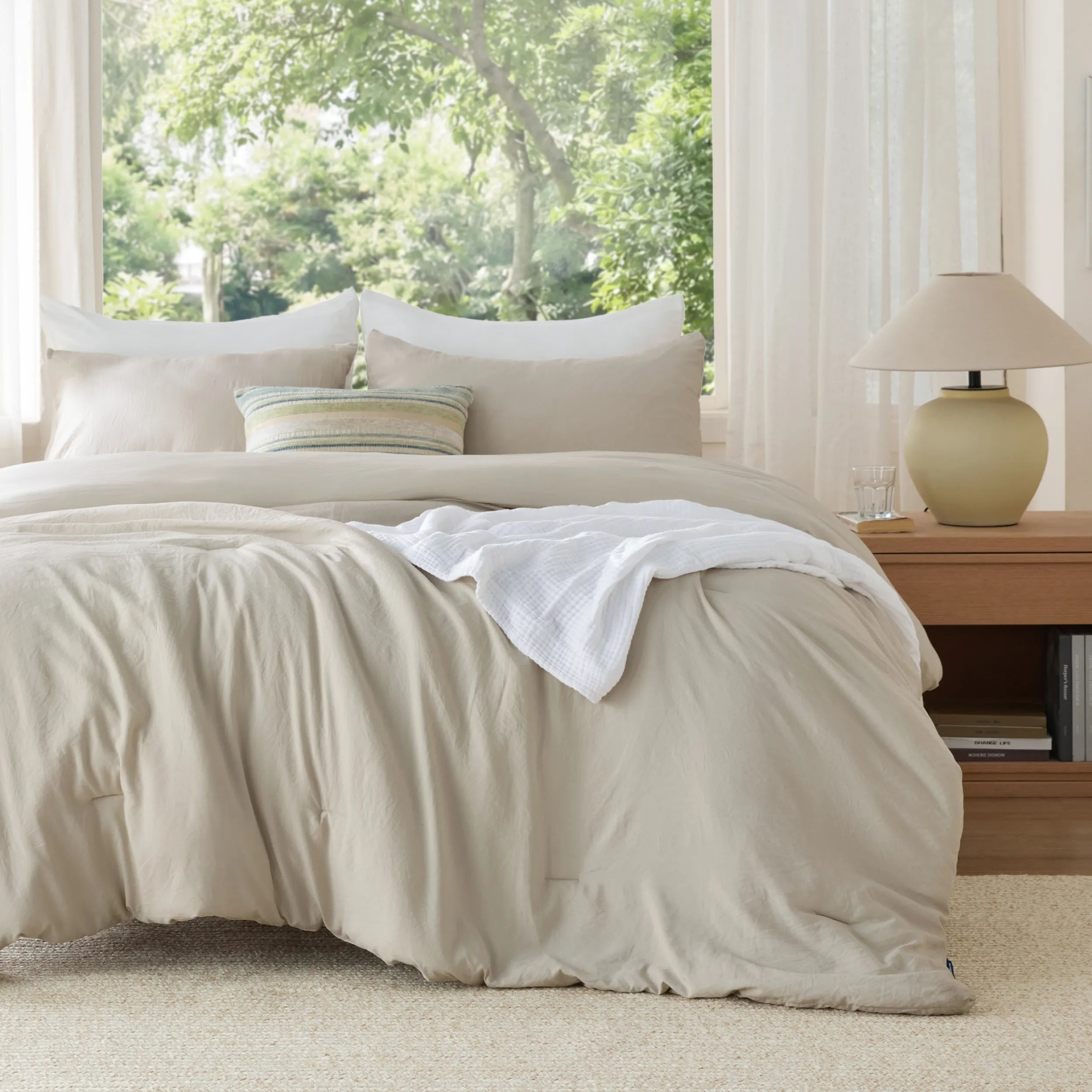 Pre-Washed Solid Comforter Set