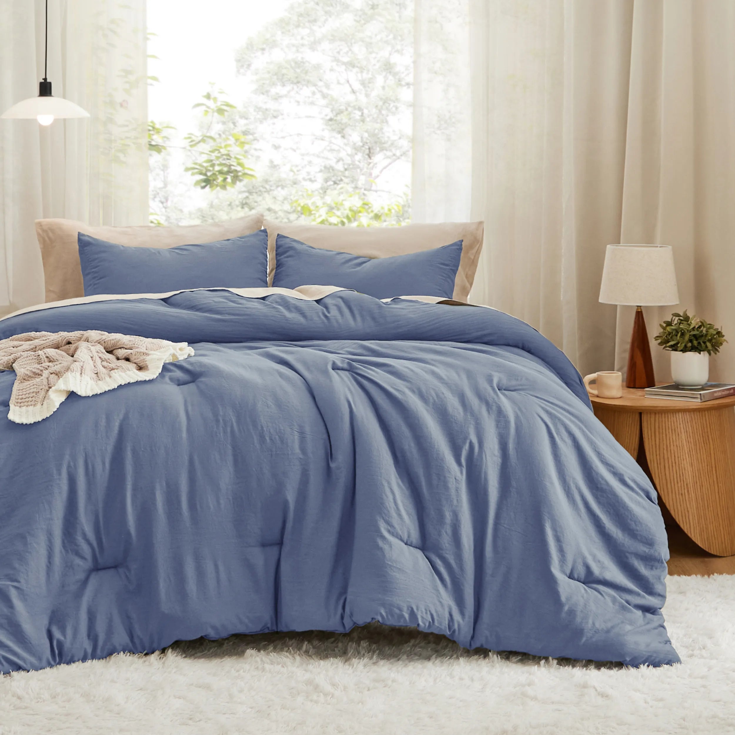 Pre-Washed Solid Comforter Set