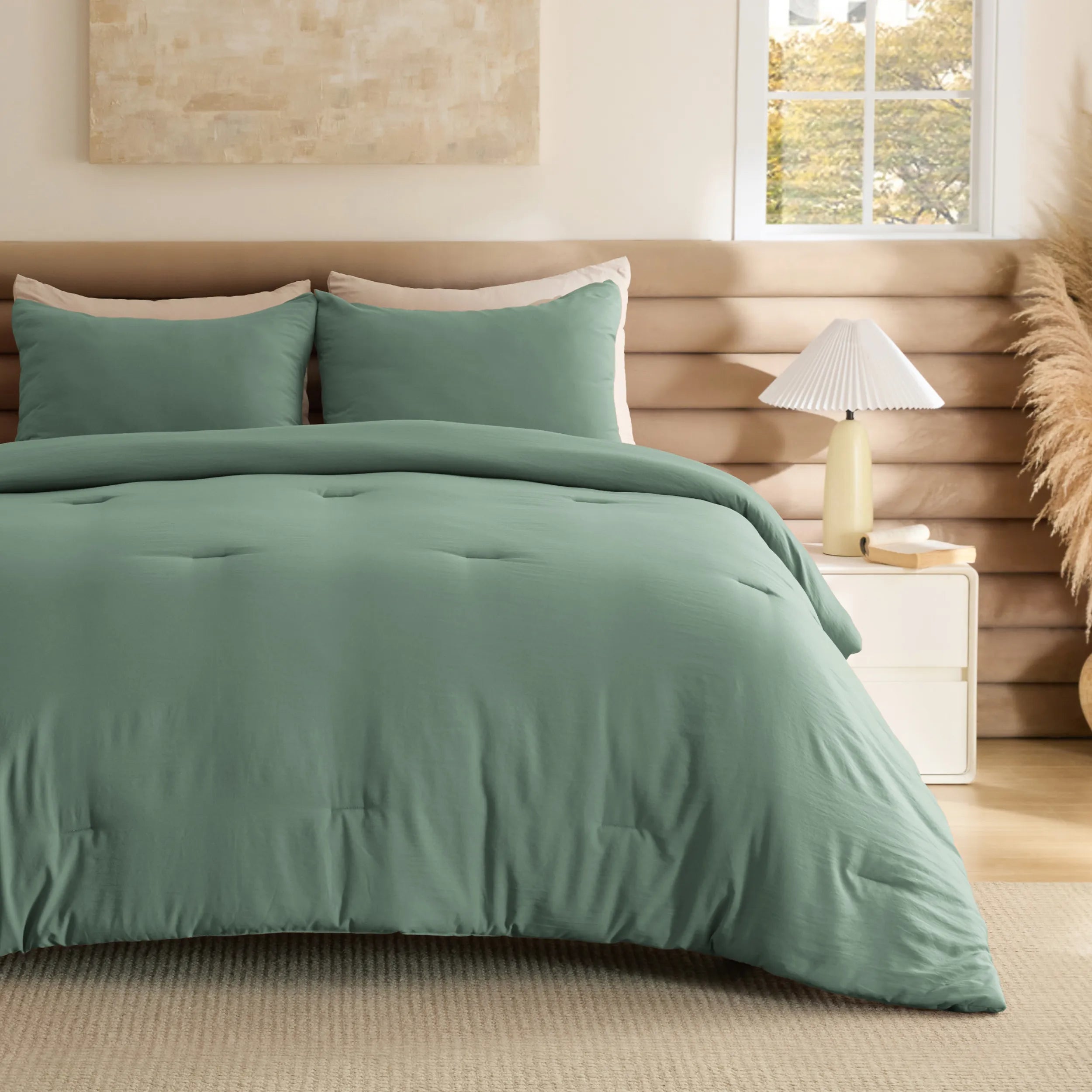 Pre-Washed Solid Comforter Set