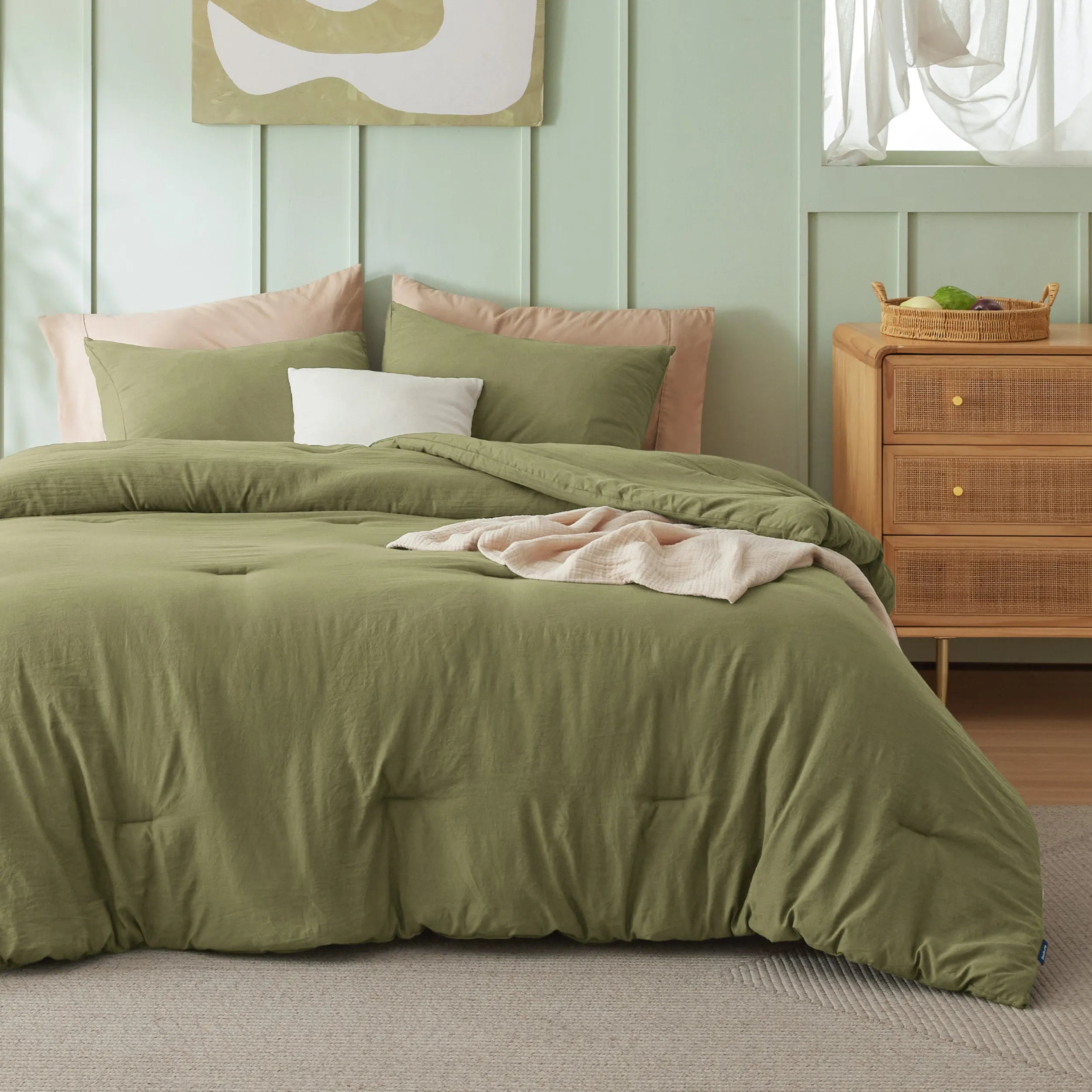Pre-Washed Solid Comforter Set