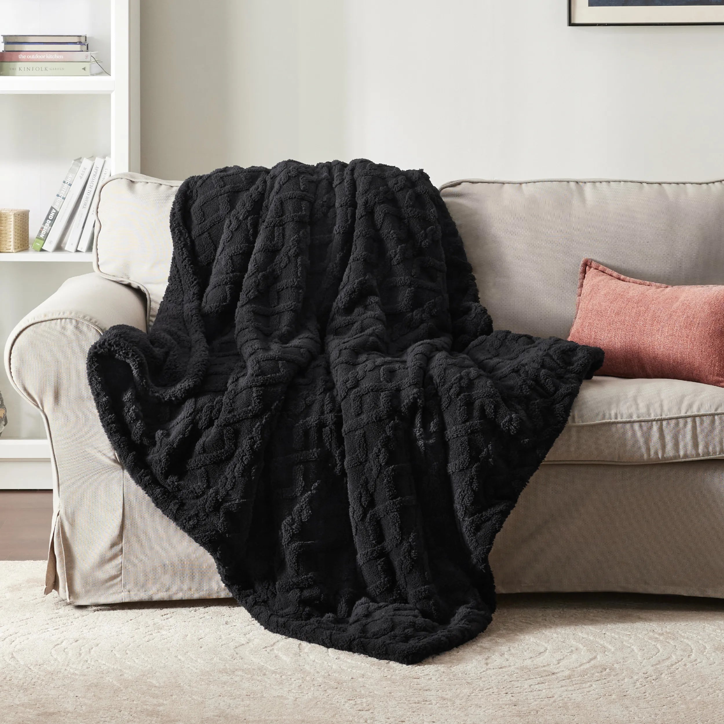 Cozy Sherpa Throw Blanket for Couch