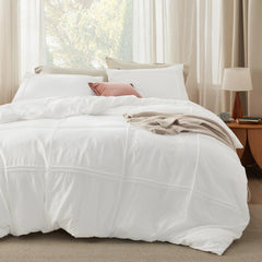 Striped Tufted Embroidered Duvet Cover Set