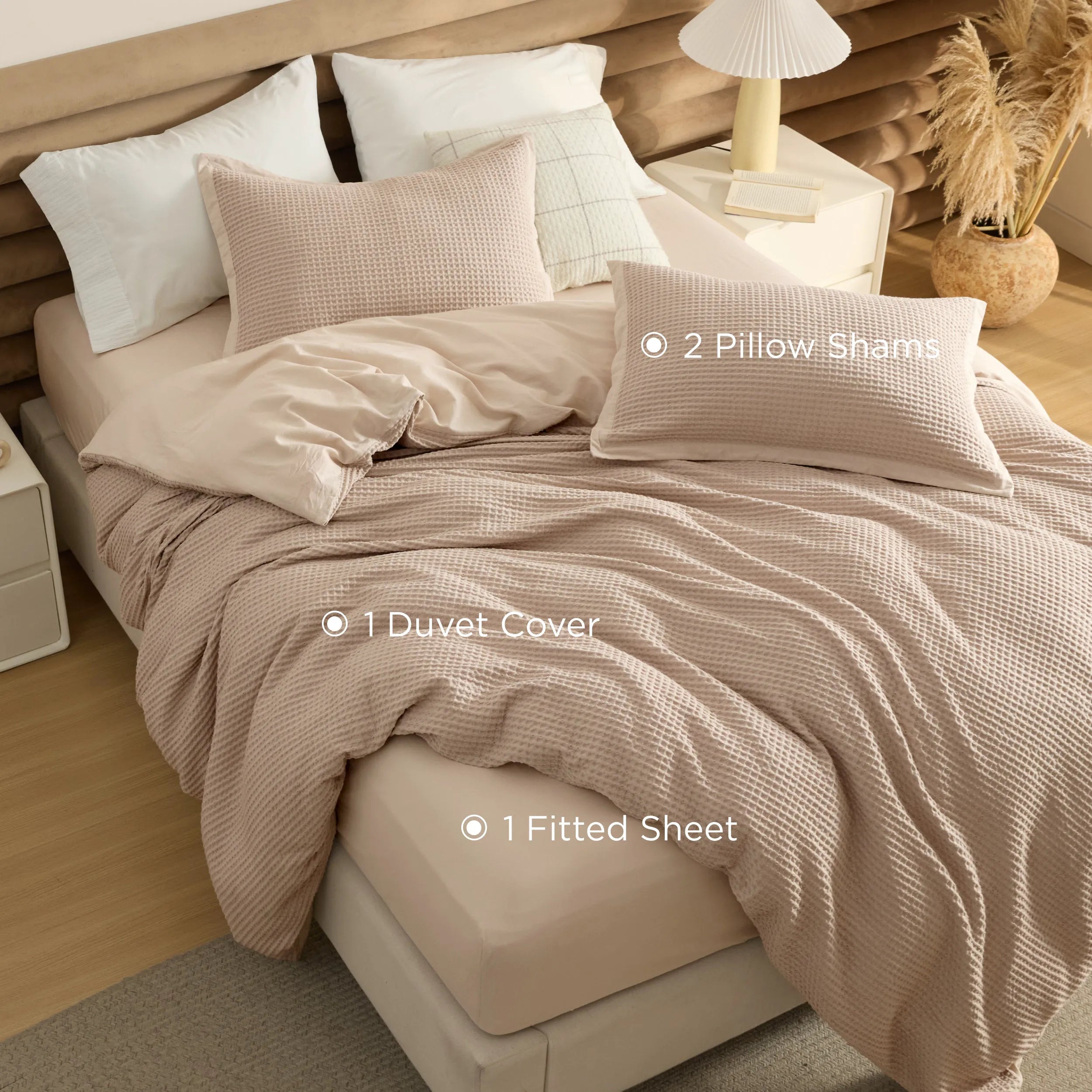 PureWoven™ Cotton Waffle Duvet Cover Set