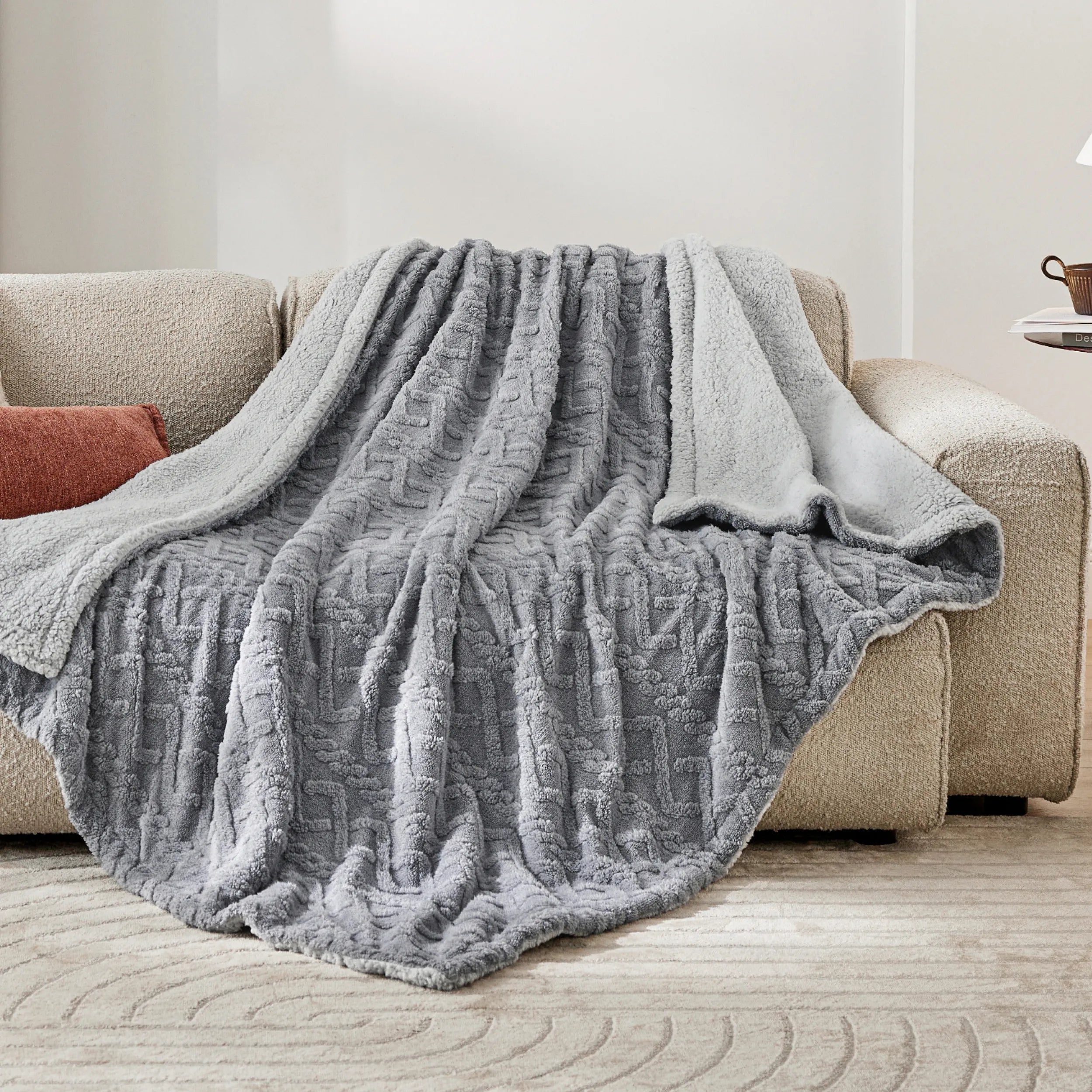 Cozy Sherpa Throw Blanket for Couch