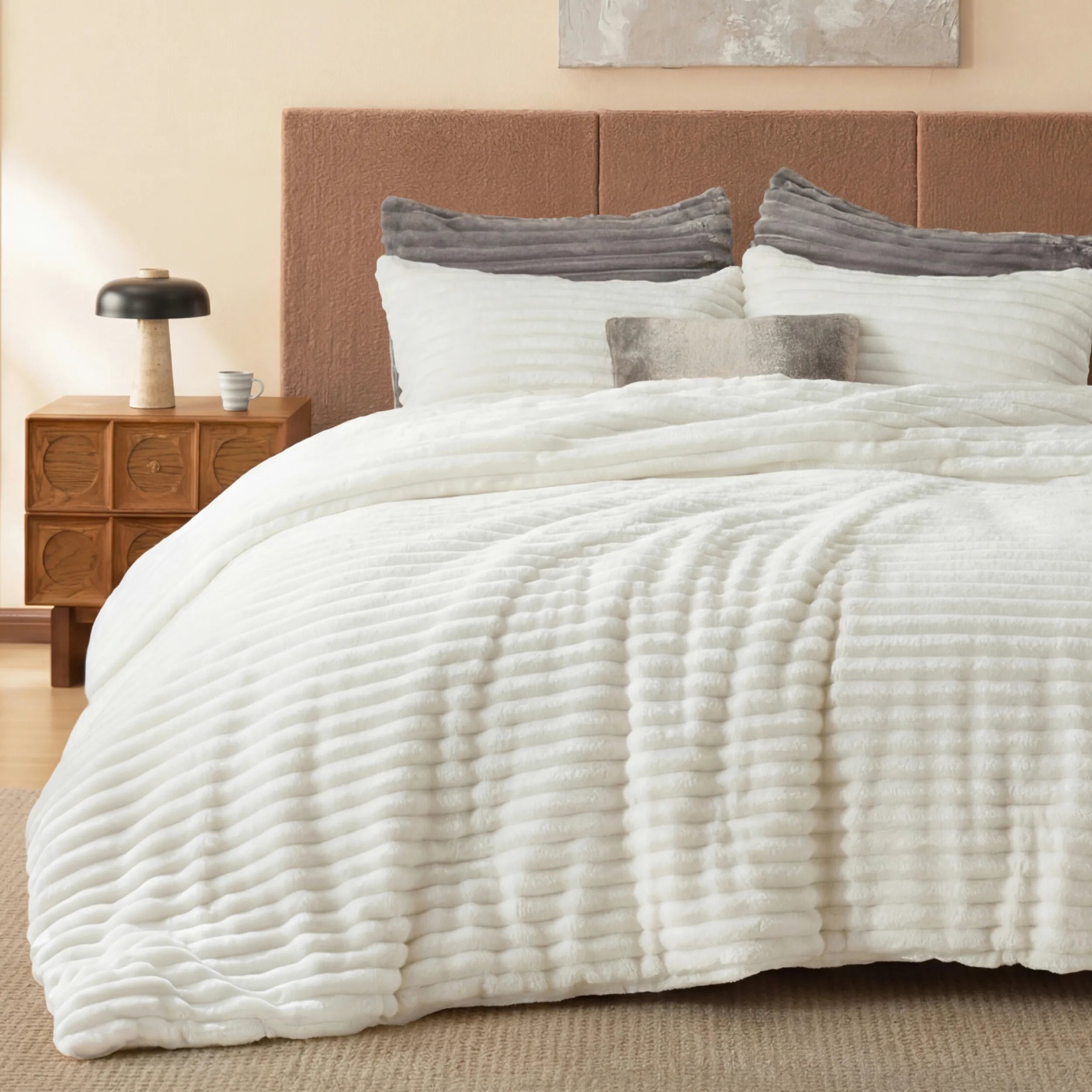 Striped Flannel Comforter Set