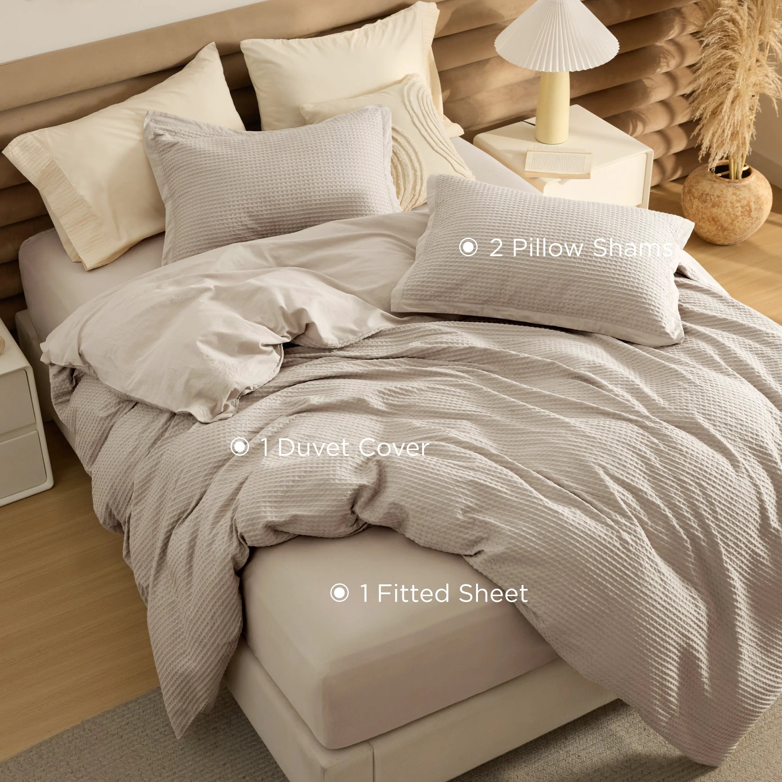 PureWoven™ Cotton Waffle Duvet Cover Set