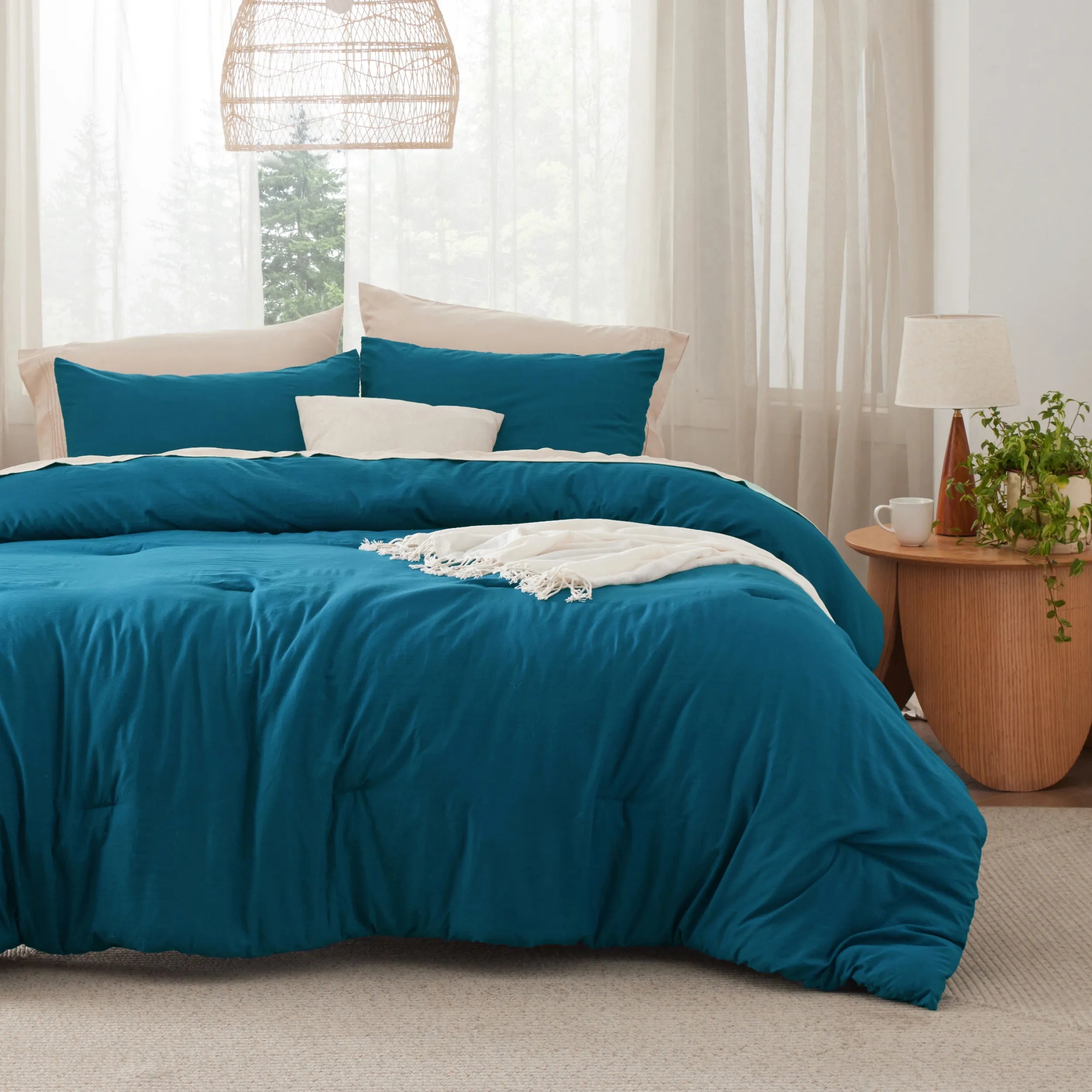 Pre-Washed Solid Comforter Set