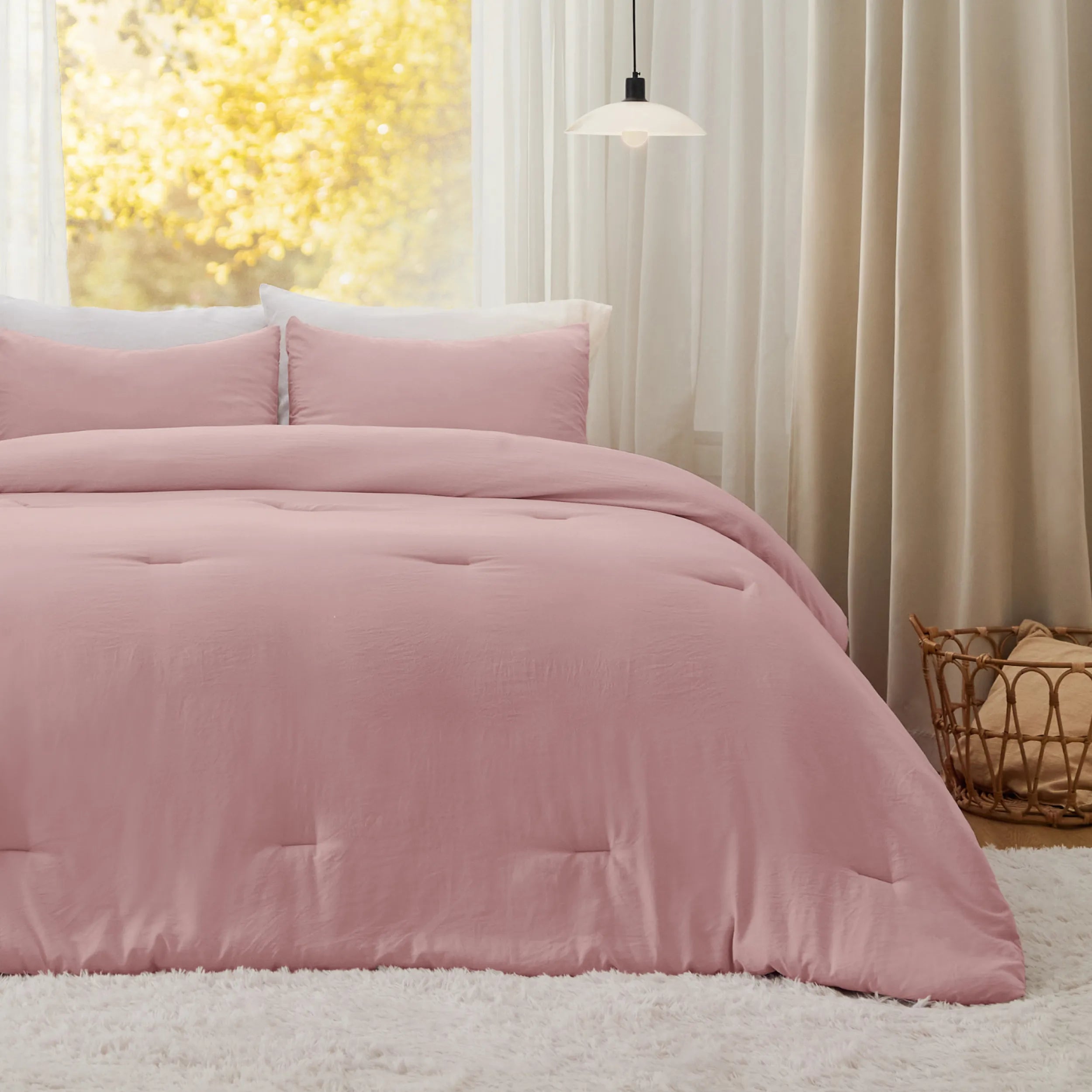 Pre-Washed Solid Comforter Set