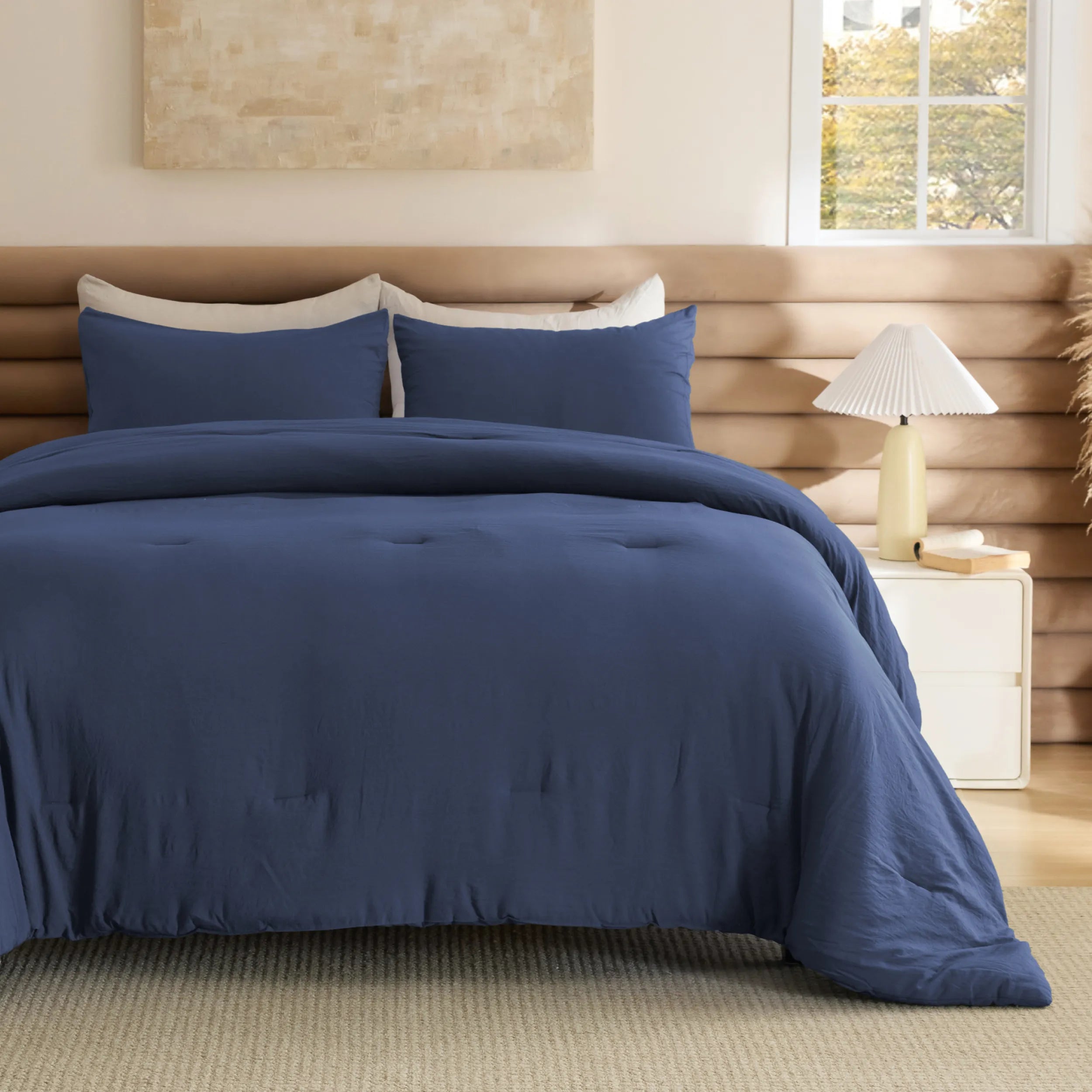 Pre-Washed Solid Comforter Set