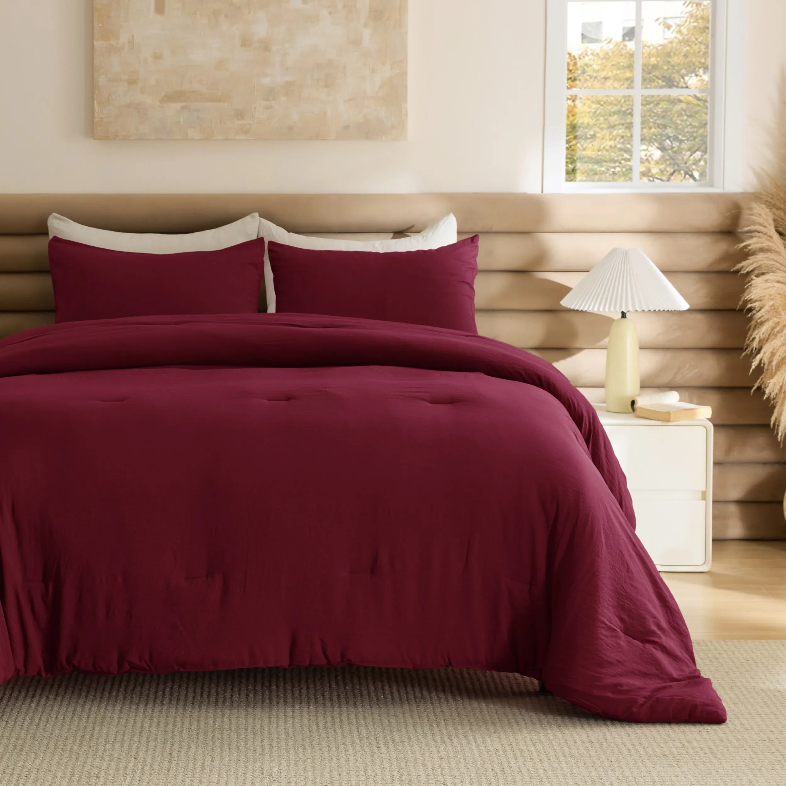Pre-Washed Solid Comforter Set