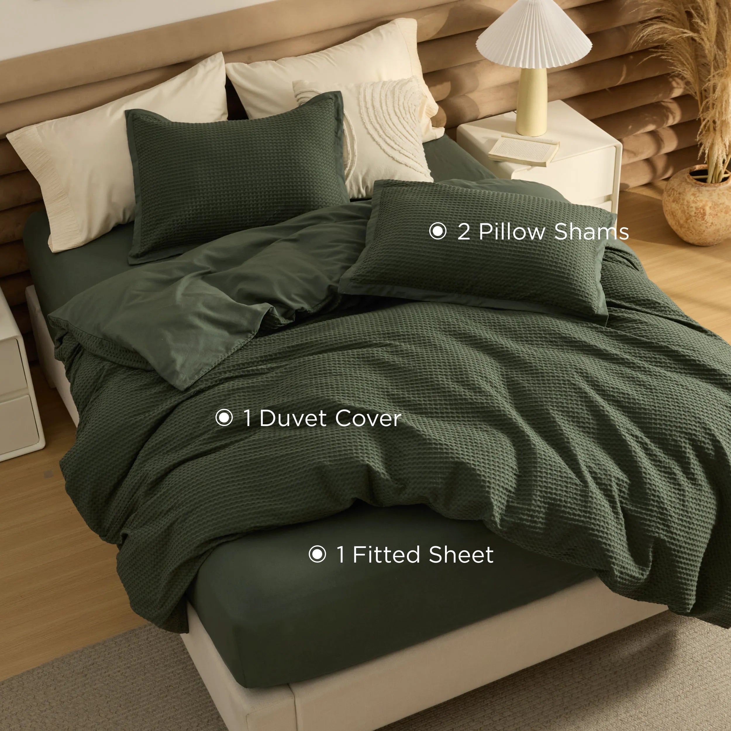 PureWoven™ Cotton Waffle Duvet Cover Set
